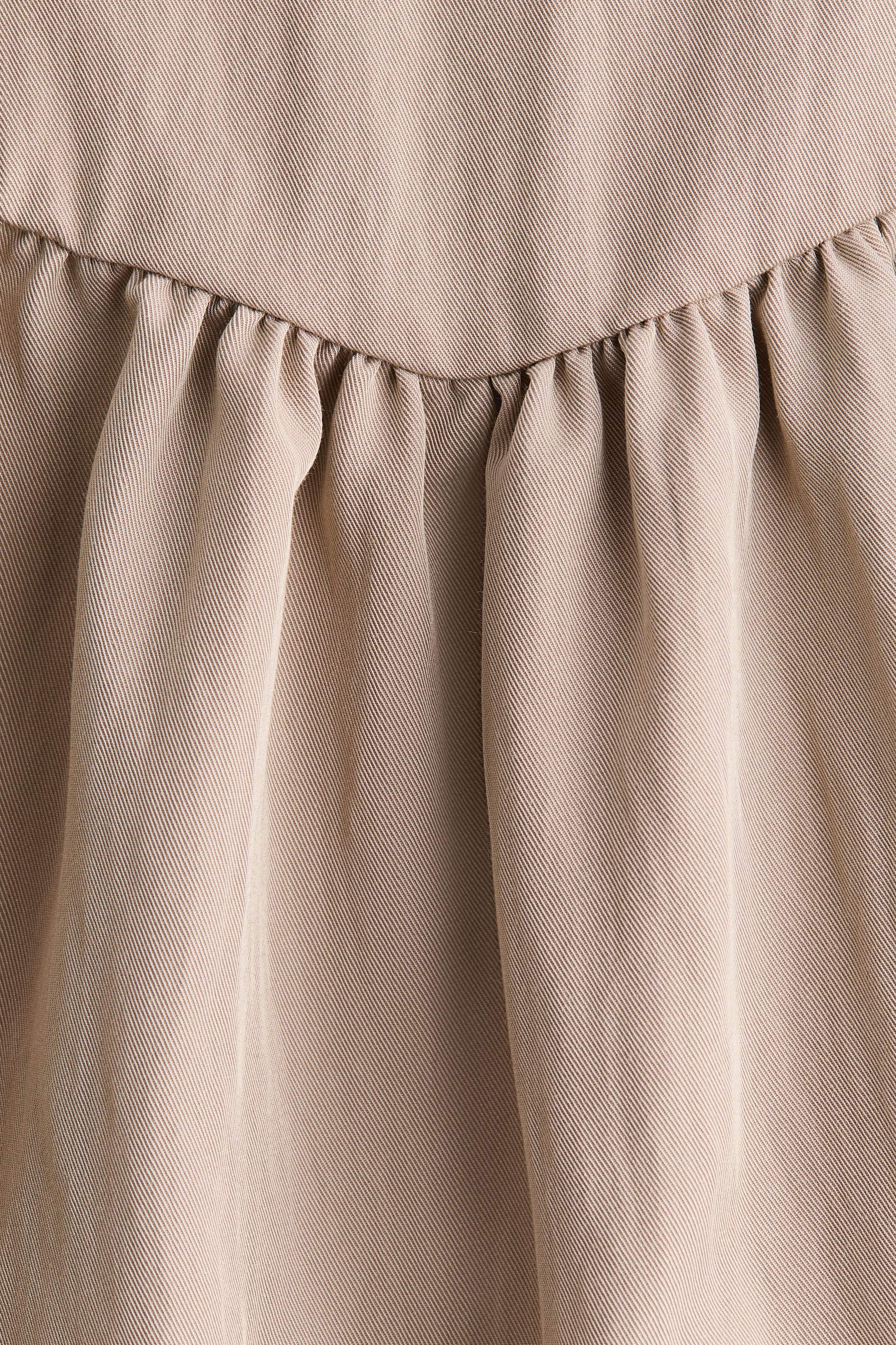 Gathered Twill Dress