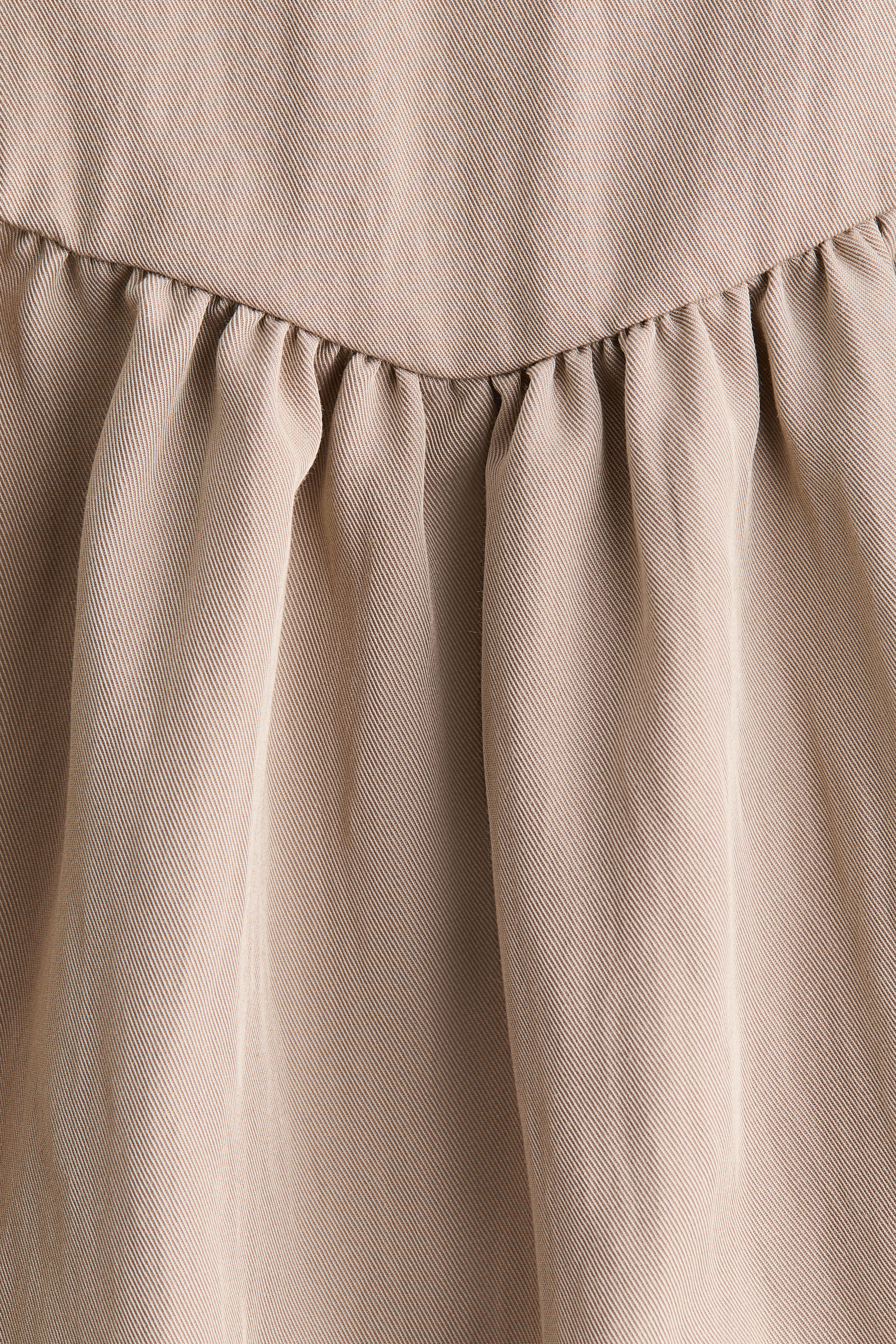 Gathered Twill Dress