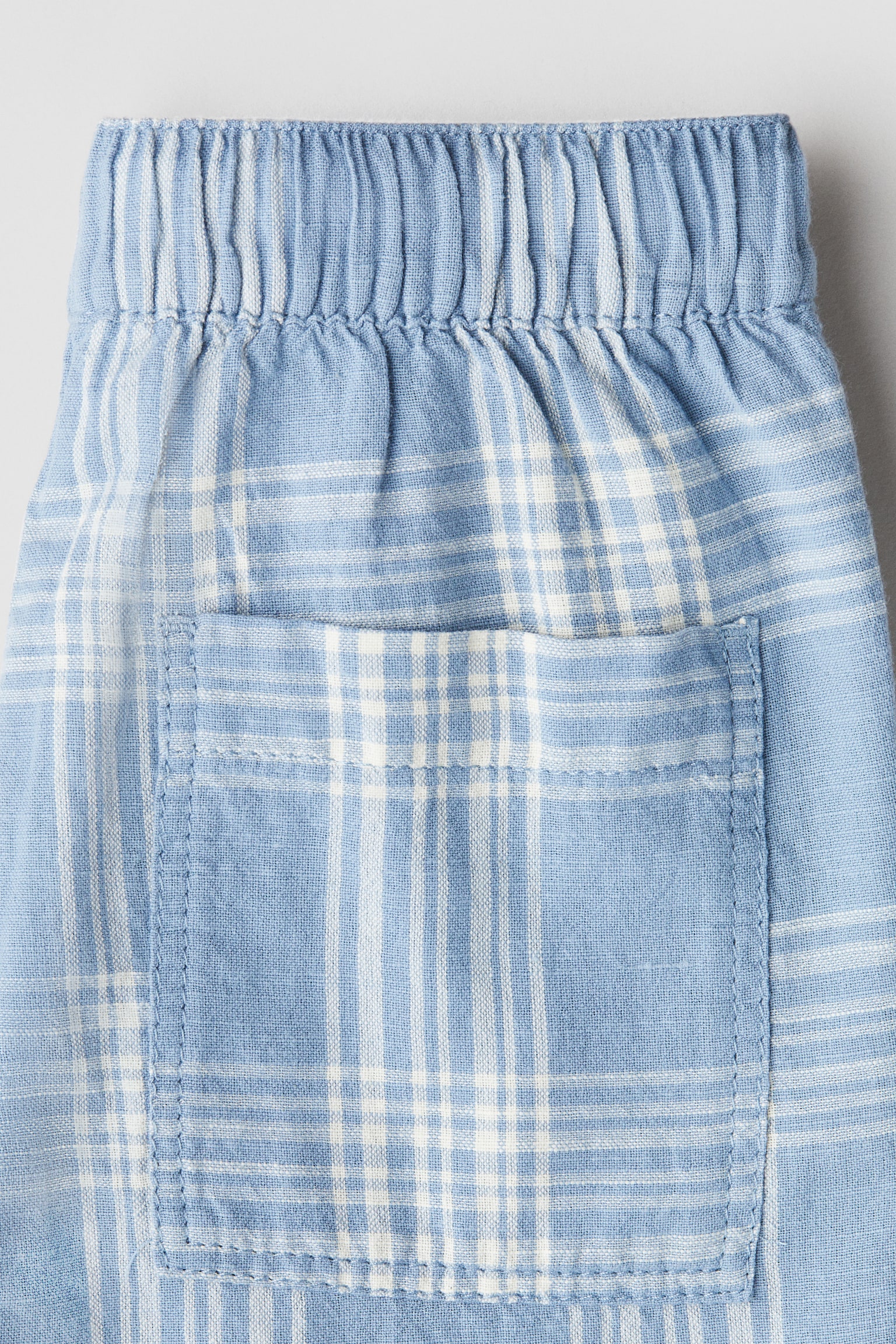 Детские шорты H&M Cotton seersucker, цвет: Синий / Клетчатый — фото 2