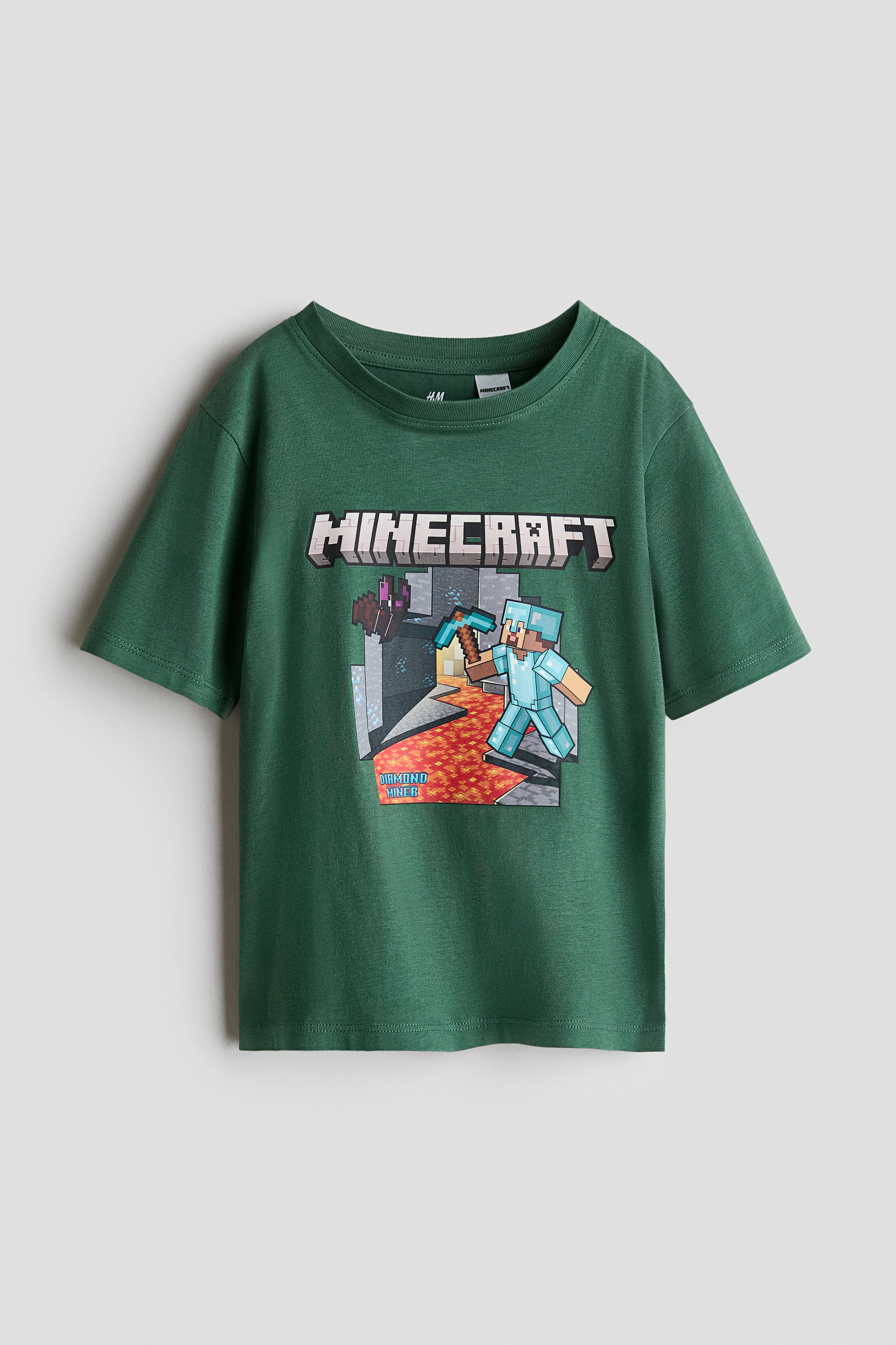 プリントTシャツ - グリーン／Minecraft/ダークグリーン／Minecraft/ブラック／Minecraft/ホワイト／Minecraft