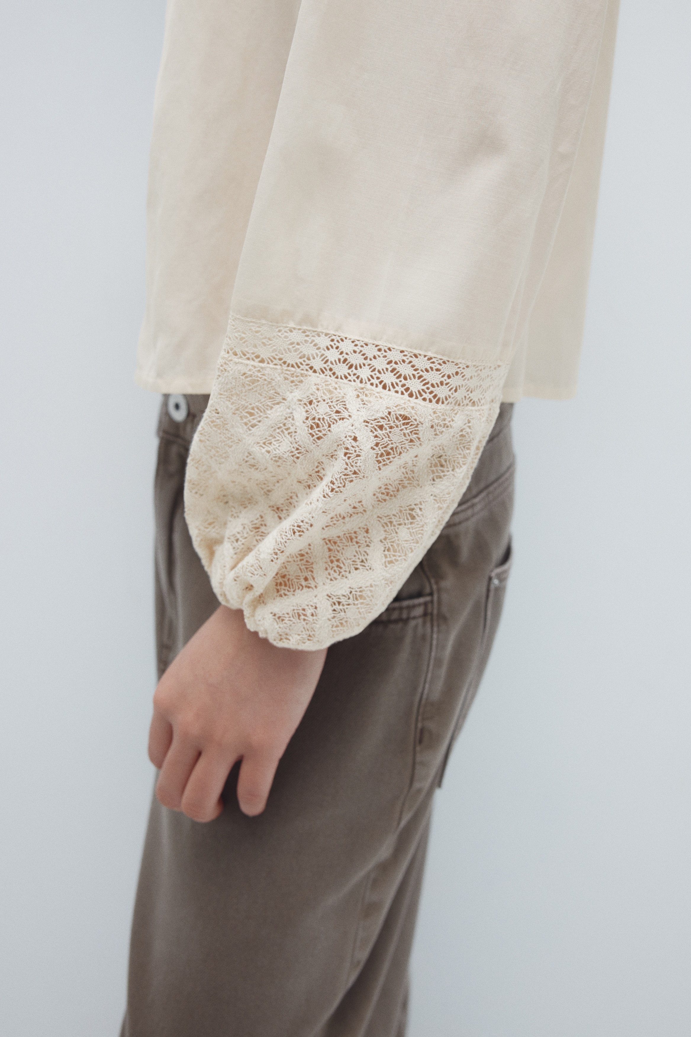 Lace-detail blouse
