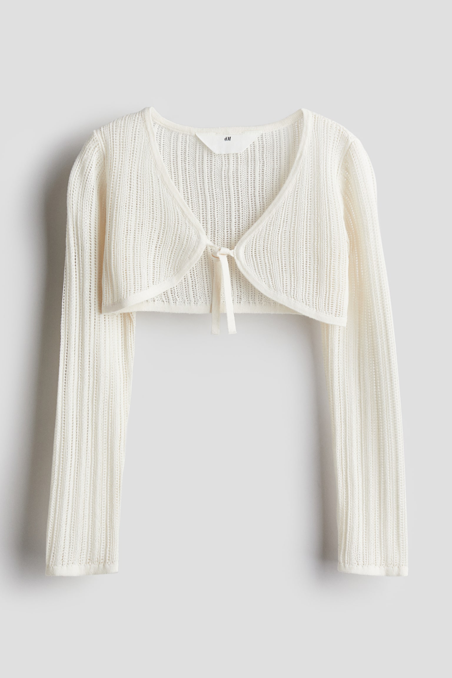 Hole Knit Cardigan - Cream - 1