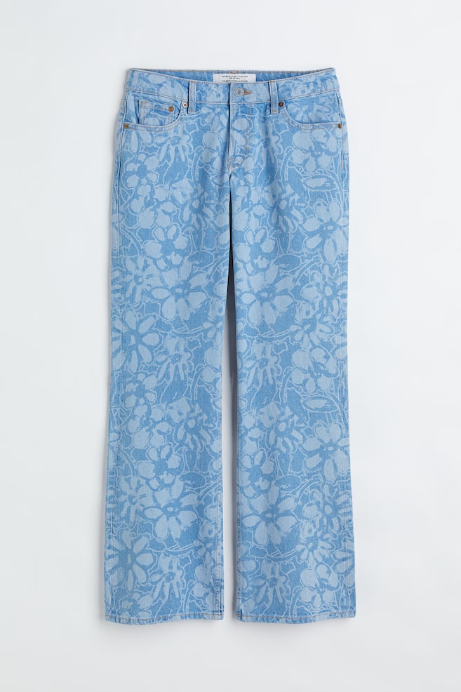 90s Flare Low Jeans - Denim blue/Floral/Pale denim blue - 1