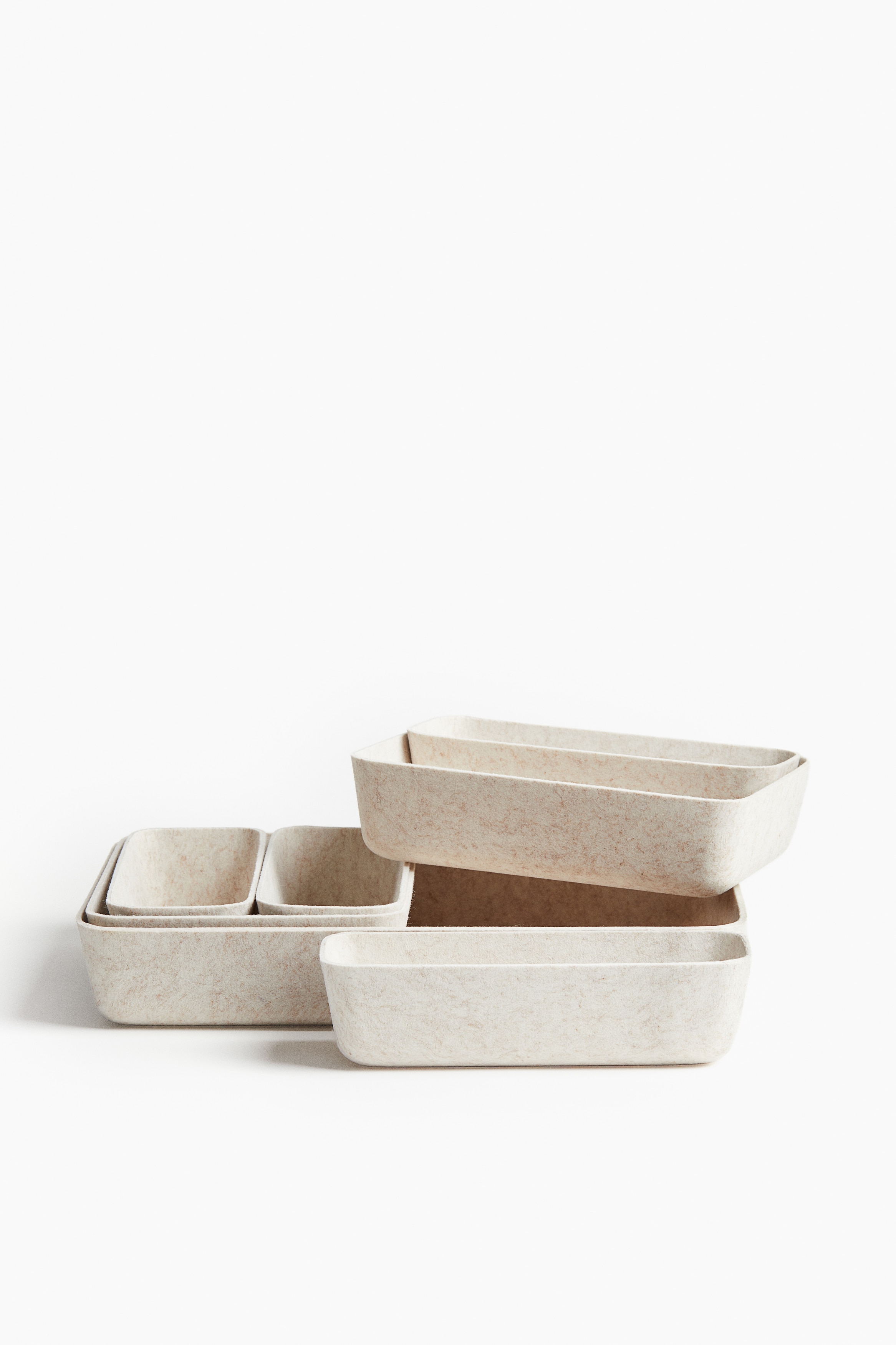 White 7-piece Felted Storage Basket Set at H&M Home | H&M CA