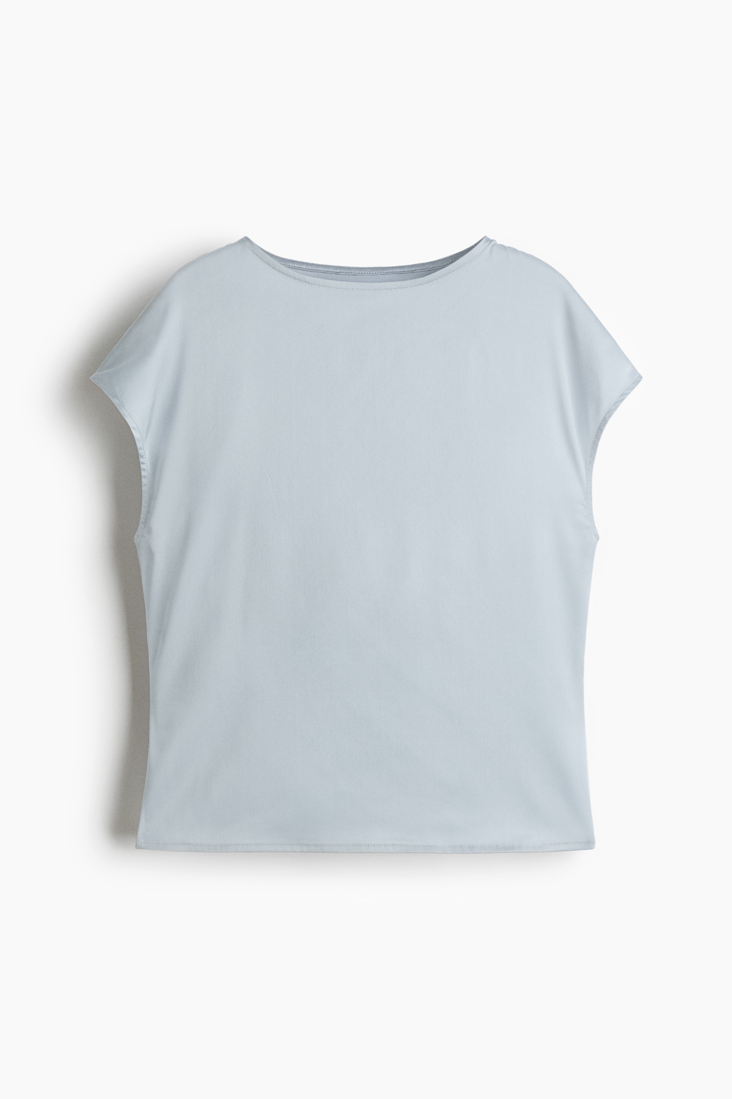 Cut-out satin top - Dusty blue/Dark plum purple/Black