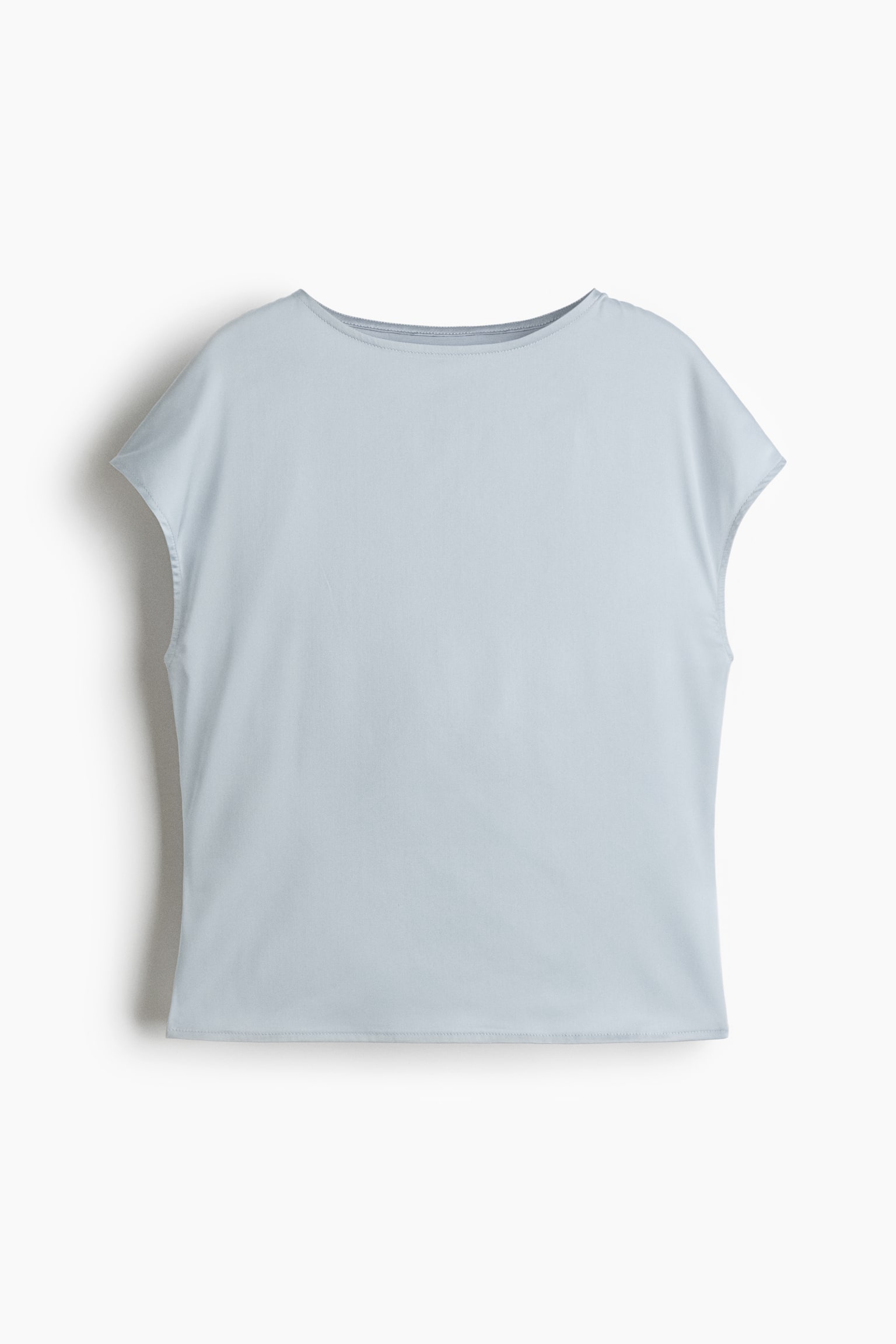 Cut-out satin top - Dusty blue/Black - 1