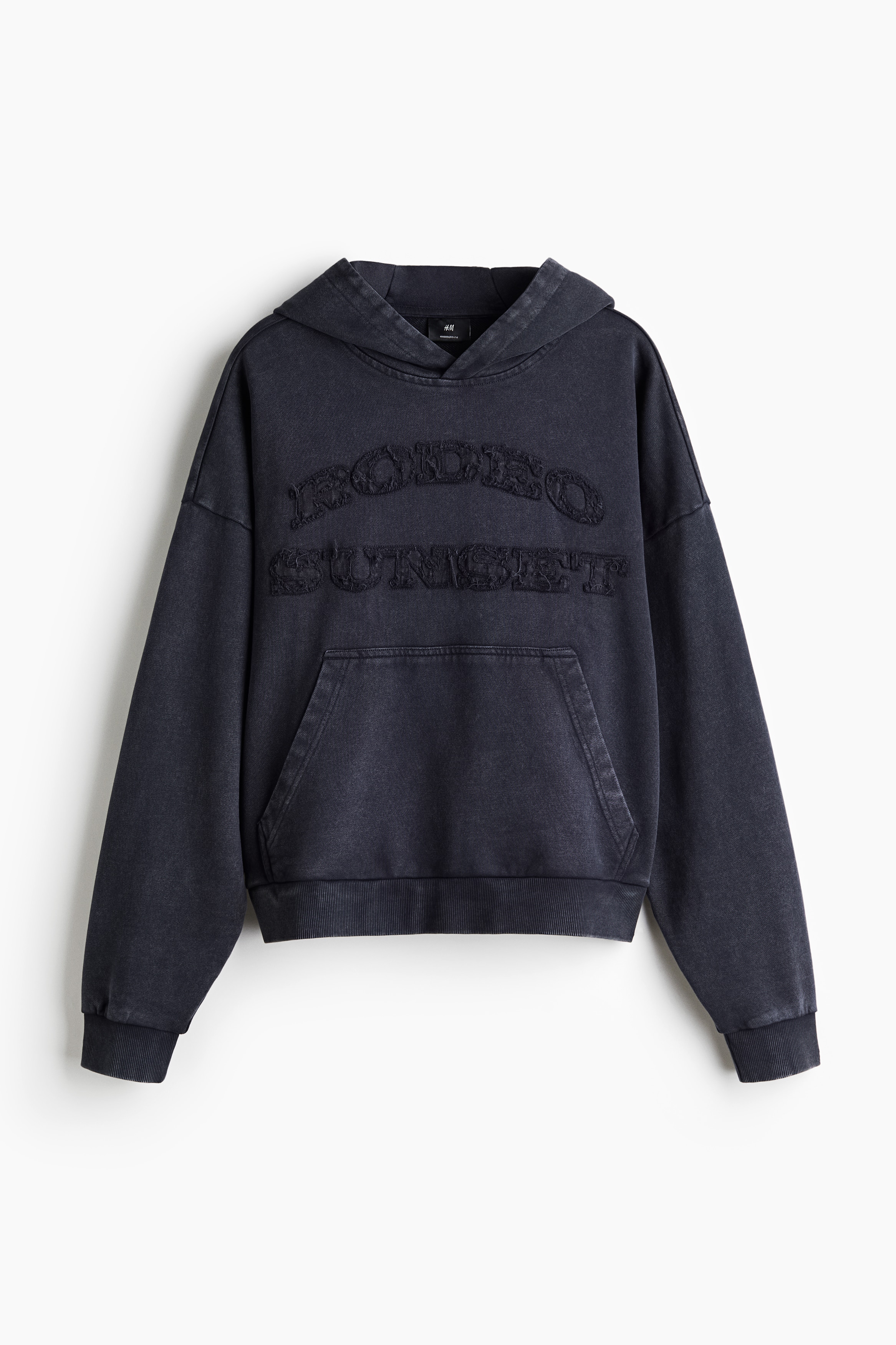 Oversized Fit Washed hoodie - Navy blue/Light brown/Rodeo