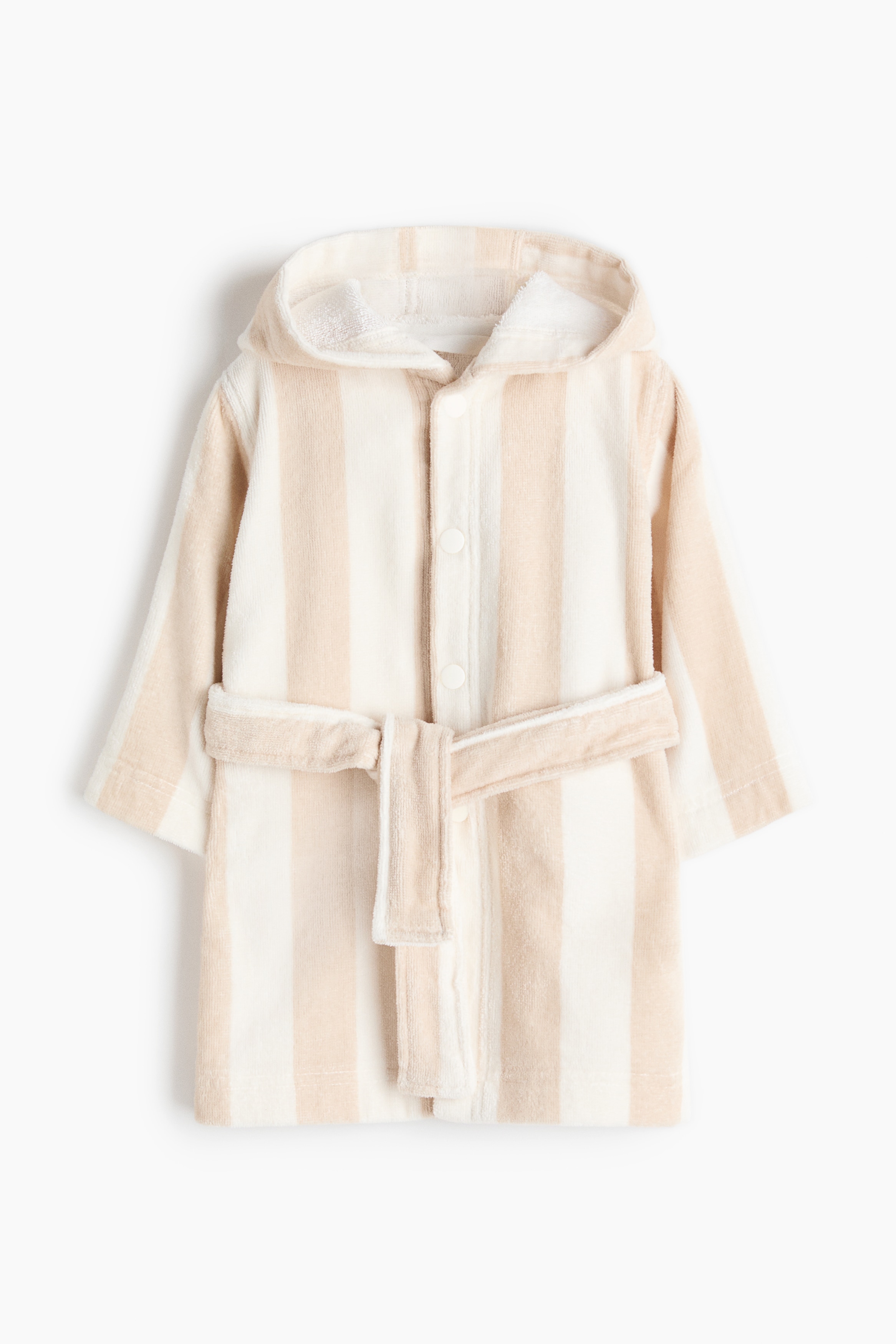 Morgonrock för baby i frotté - Ljusbeige/Randig/Ljusrosa/Randig/Grön/Randig