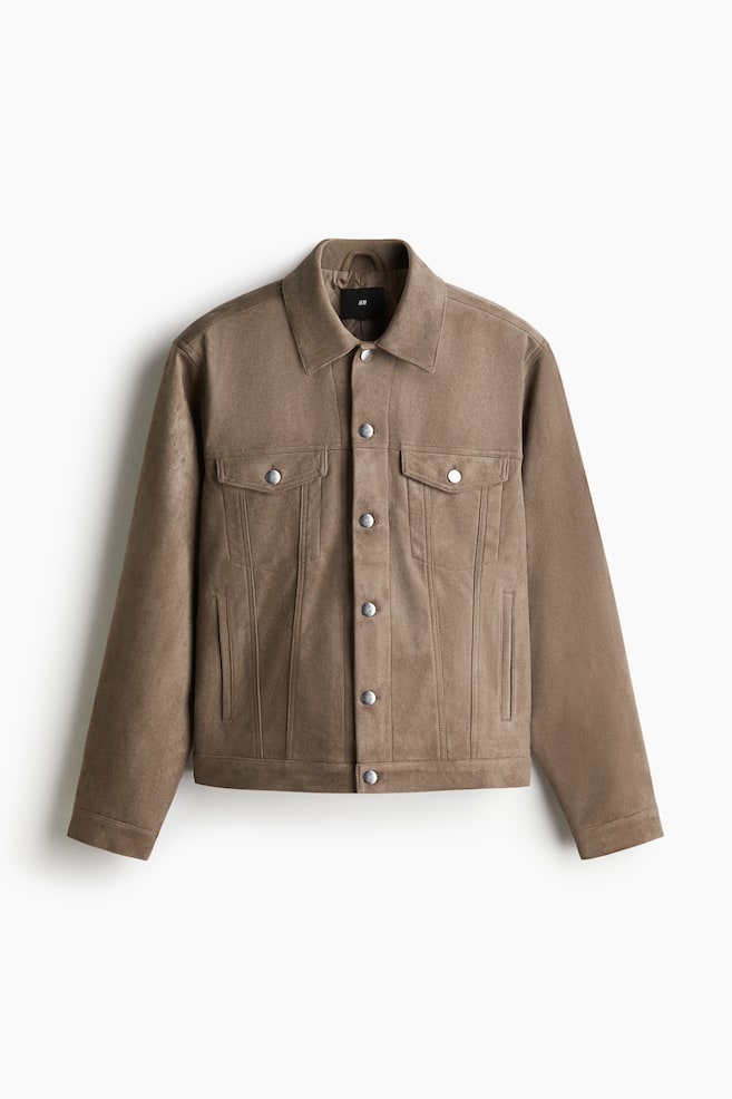 Regular Fit Napped Jacket - Dark beige - 1