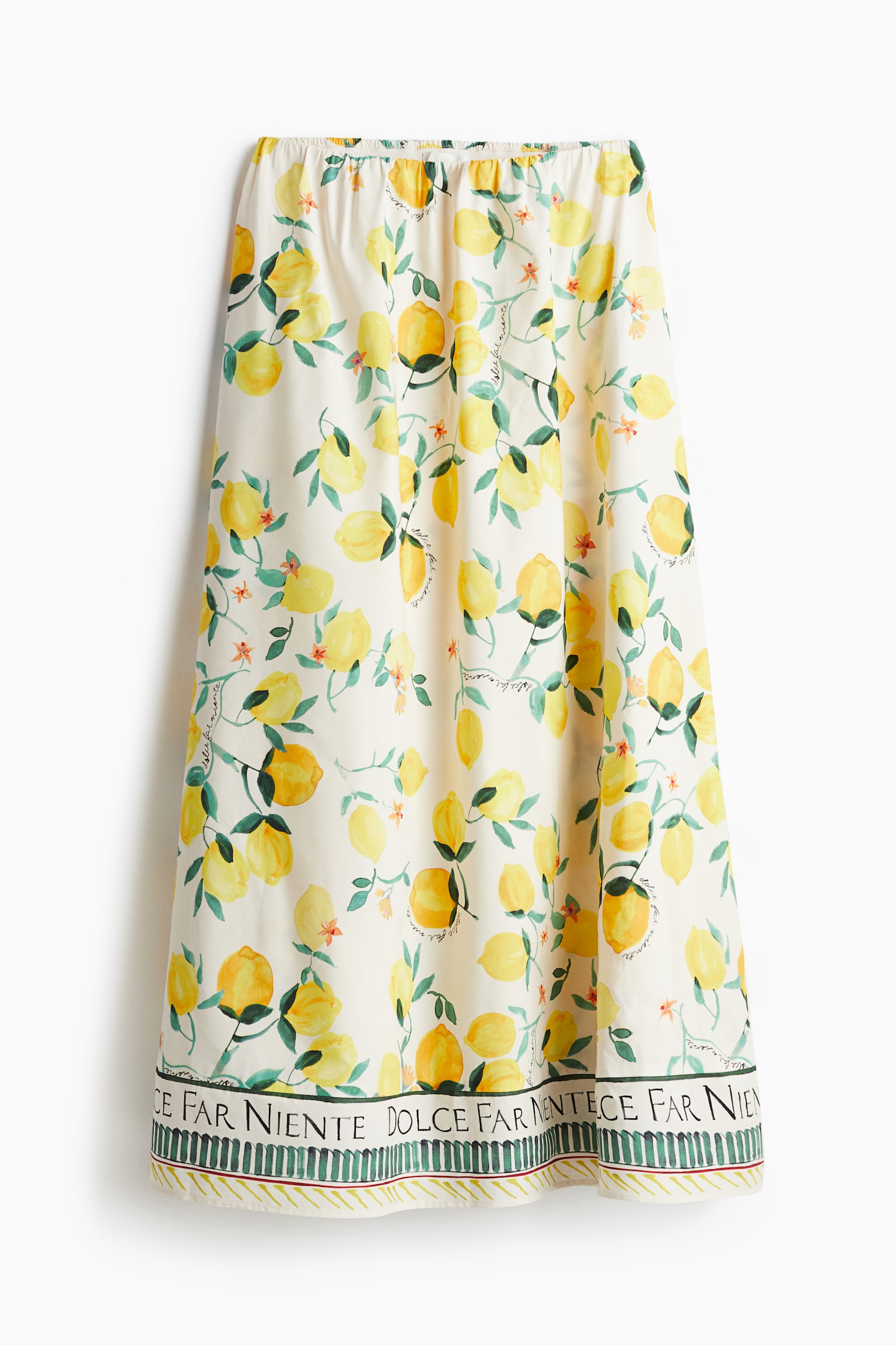 Linen-blend maxi skirt - Cream/Lemons/Green/Floral - 2