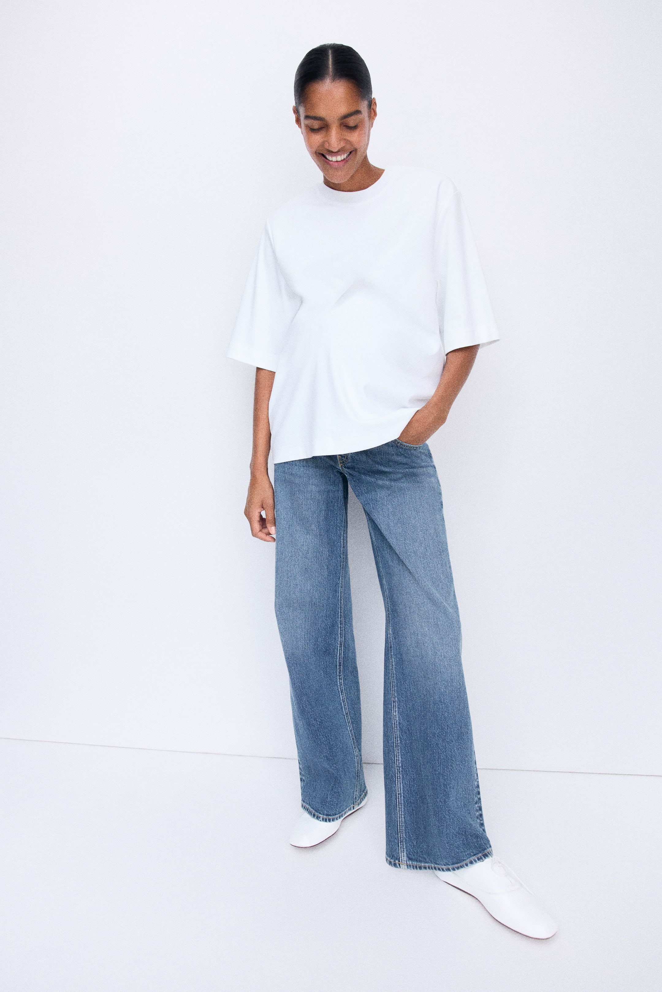 Ver imagen más grande: MAMA Vaquero amplio - Azul denim - MUJER | H&M ES 1