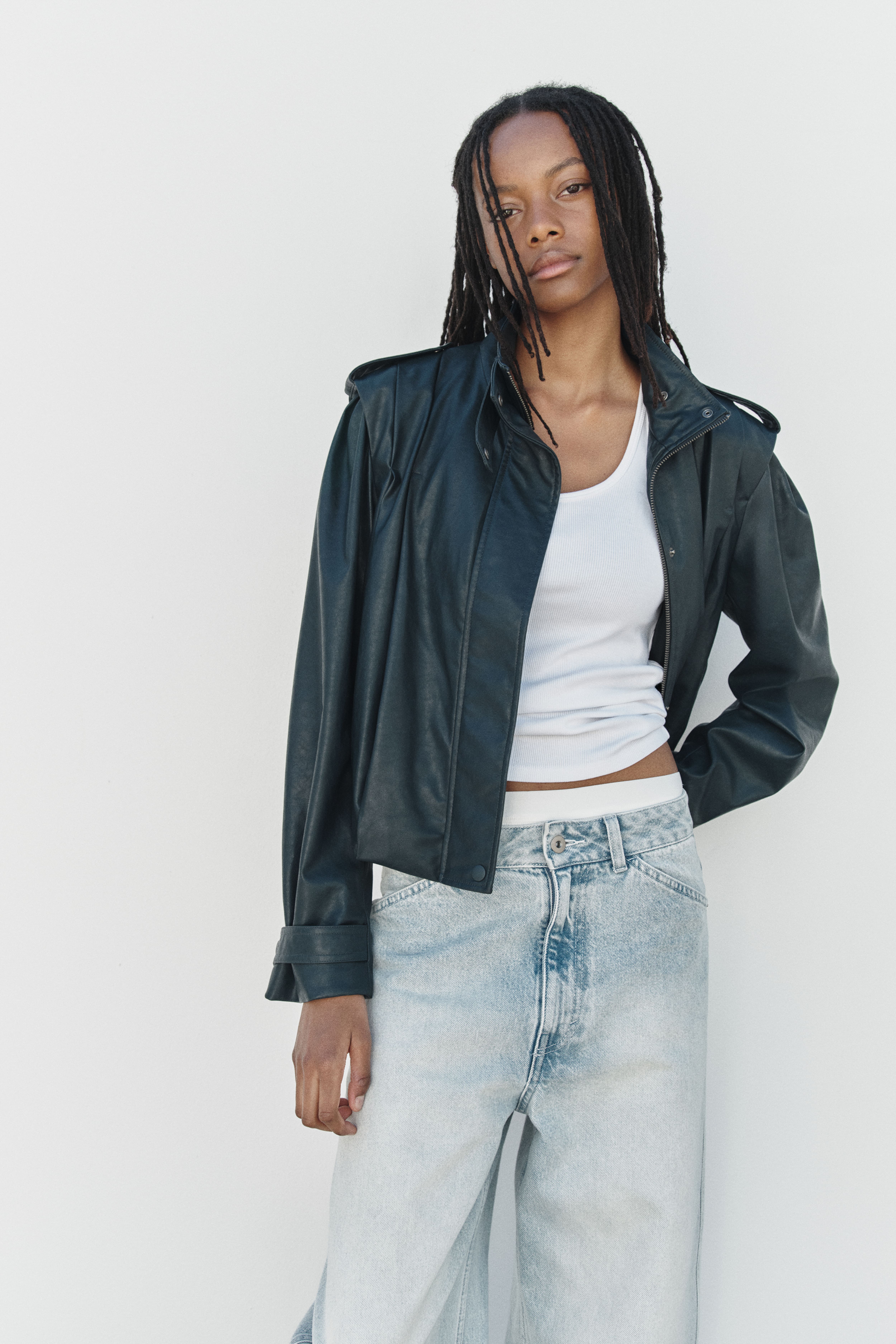 Oversized Funnel-Collar Jacket