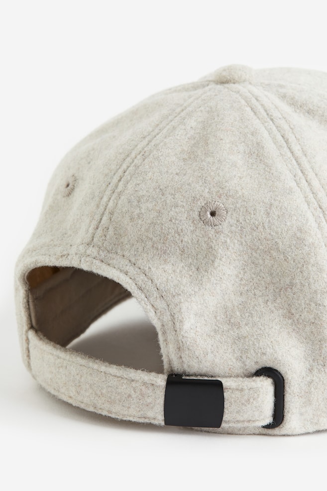Wool-blend twill cap - Light grey - 3
