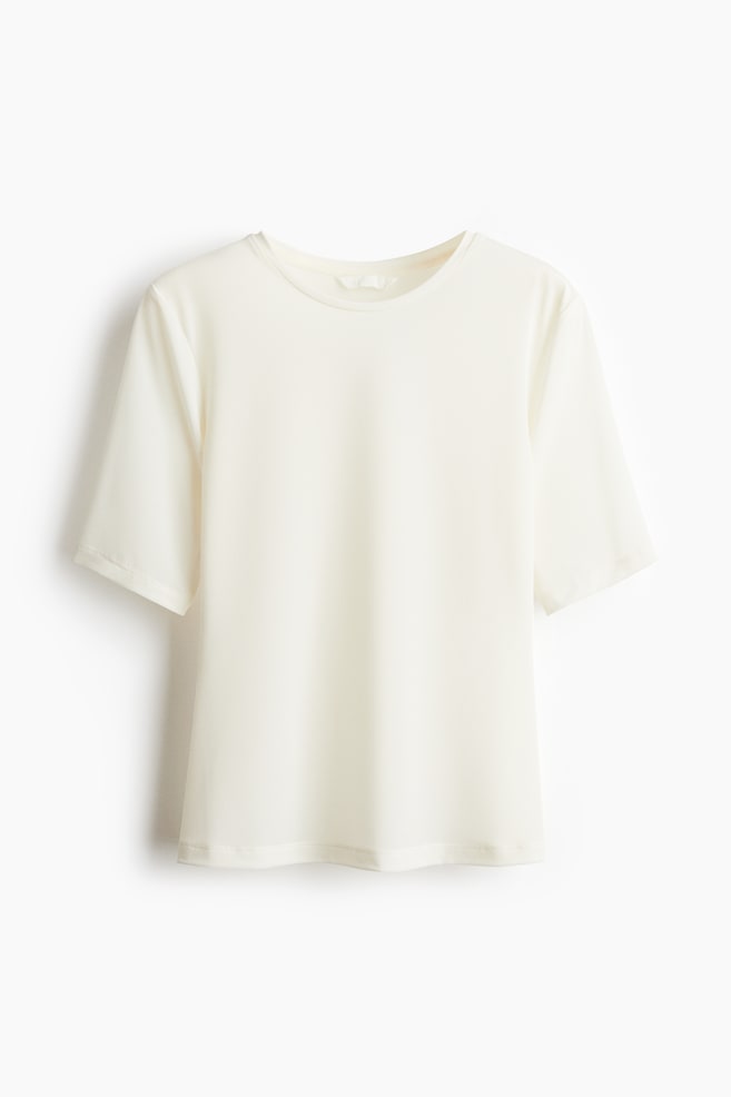 Fitted T-shirt - Cream/Dusty brown/Navy blue - 1
