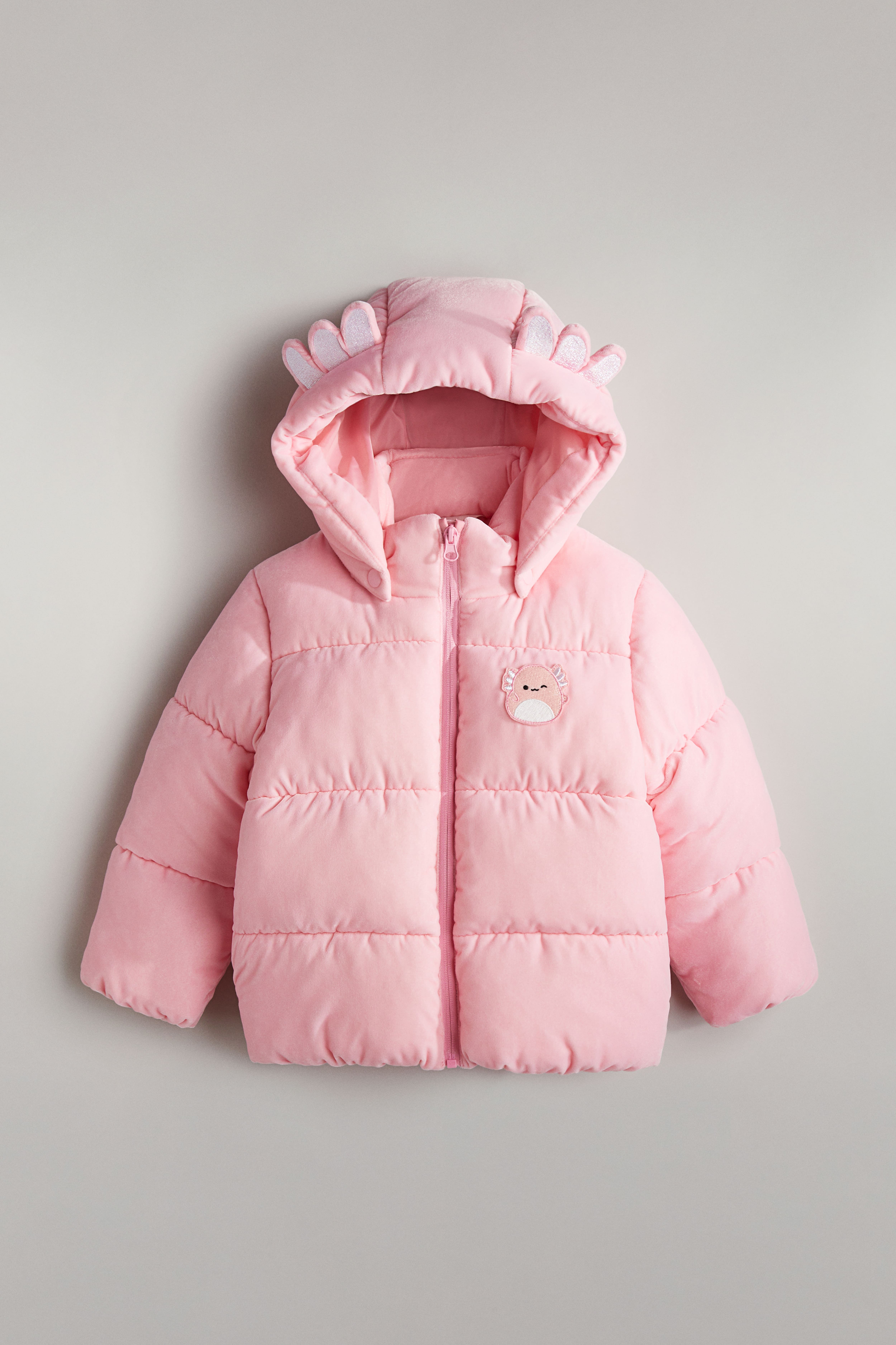 Appliqued Puffer Jacket Light pink Squishmallows Kids H M CA