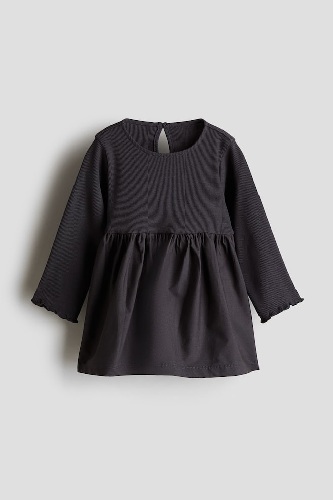 Long-Sleeved Dress - Dark gray - 1