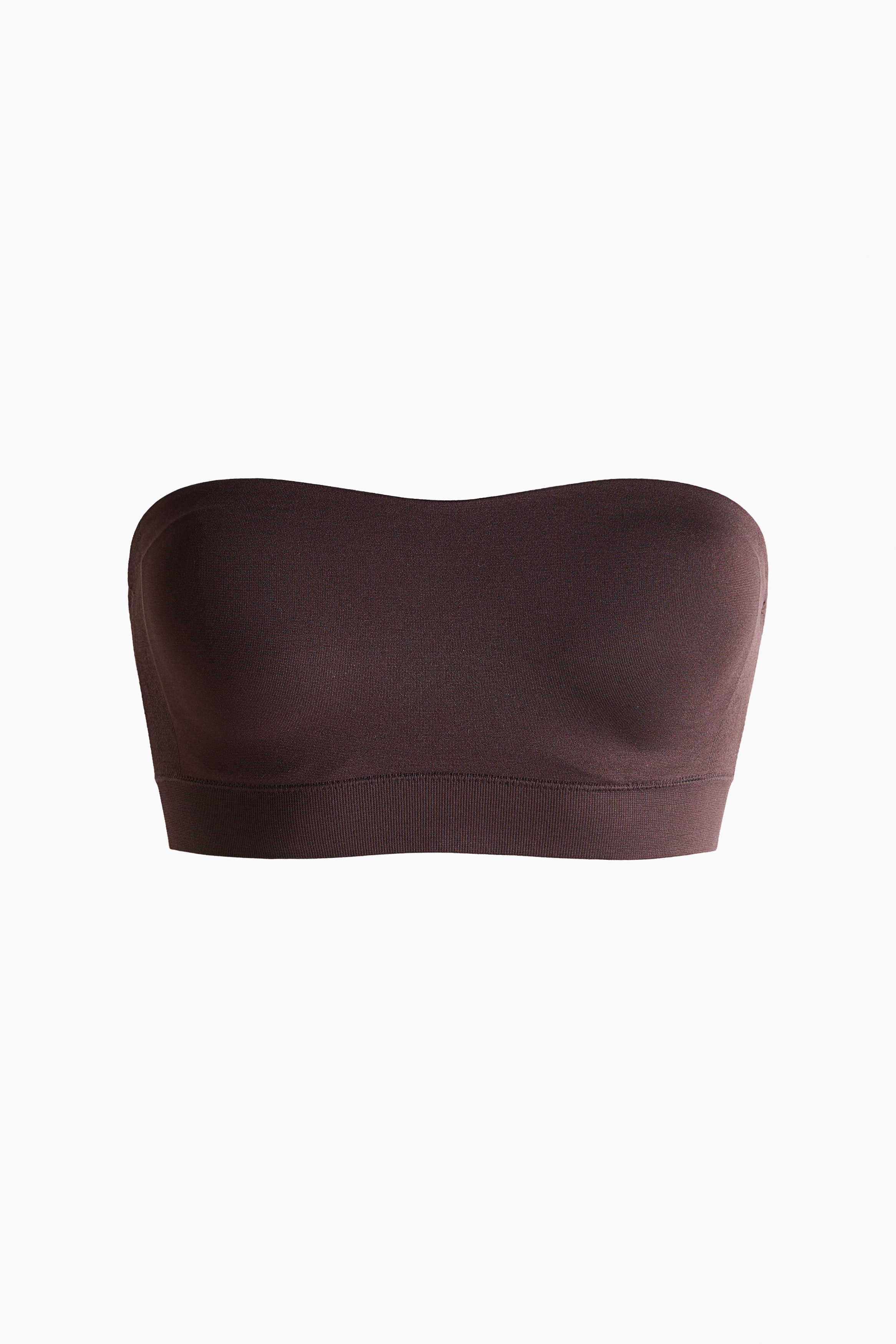 Sujetador bandeau acolchado Seamless-Café oscuro