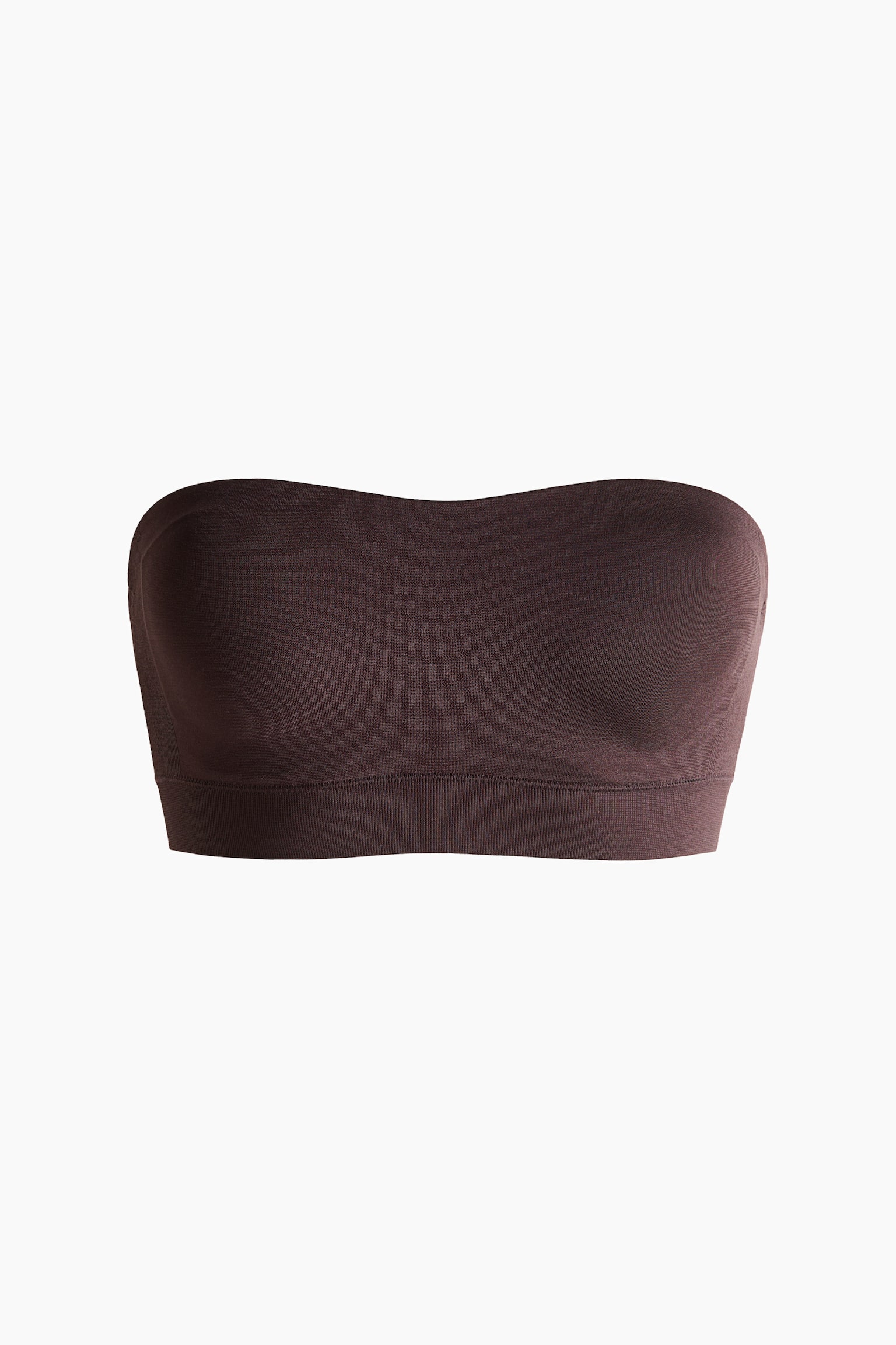 Seamless Padded bandeau bra - Dark brown/Beige/White - 1