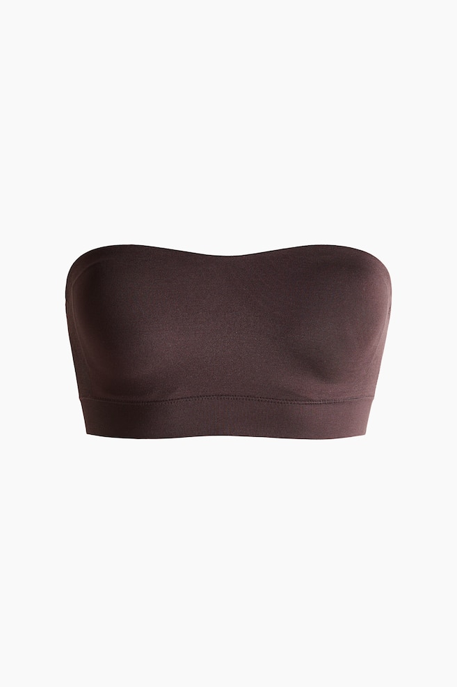 Seamless padded bandeau-bh - Donkerbruin/Beige/Wit - 1