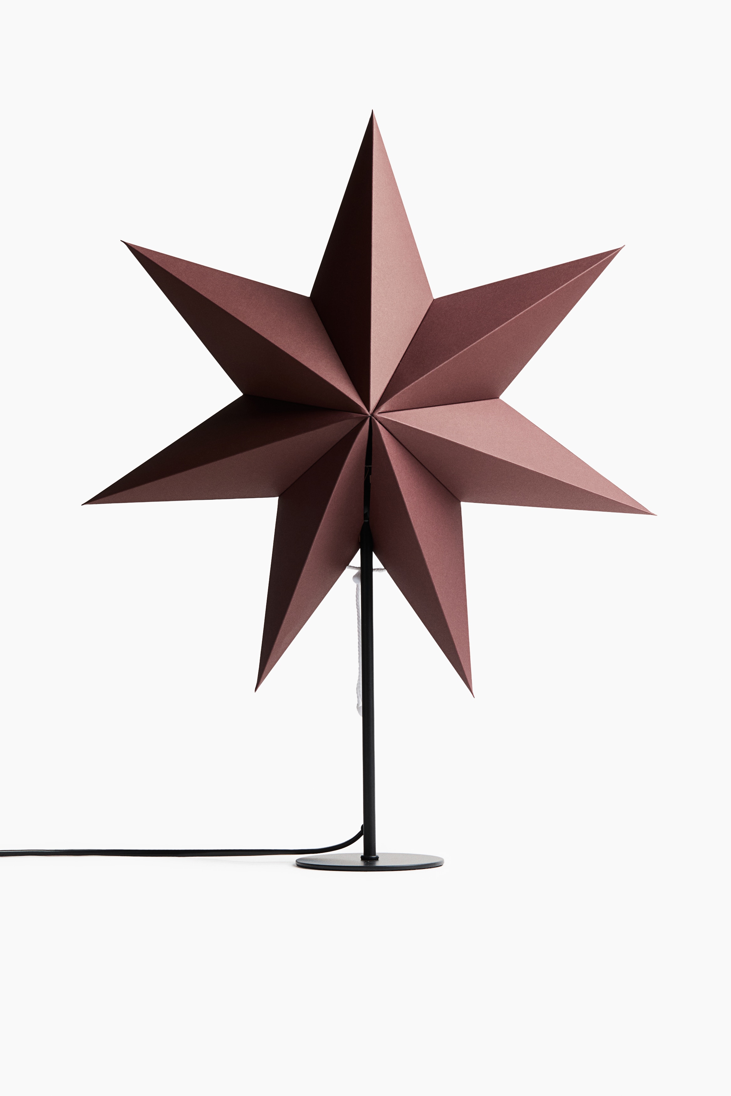 Lampada da tavolo in carta a forma di stella - Bordeaux/Bianco