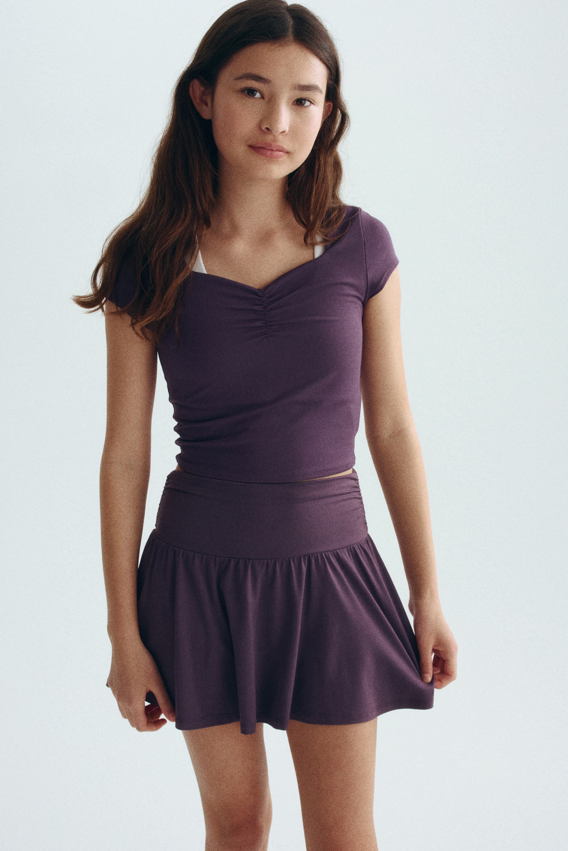 Tenniskjol med SoftMove™ - Lila/Crèmevit