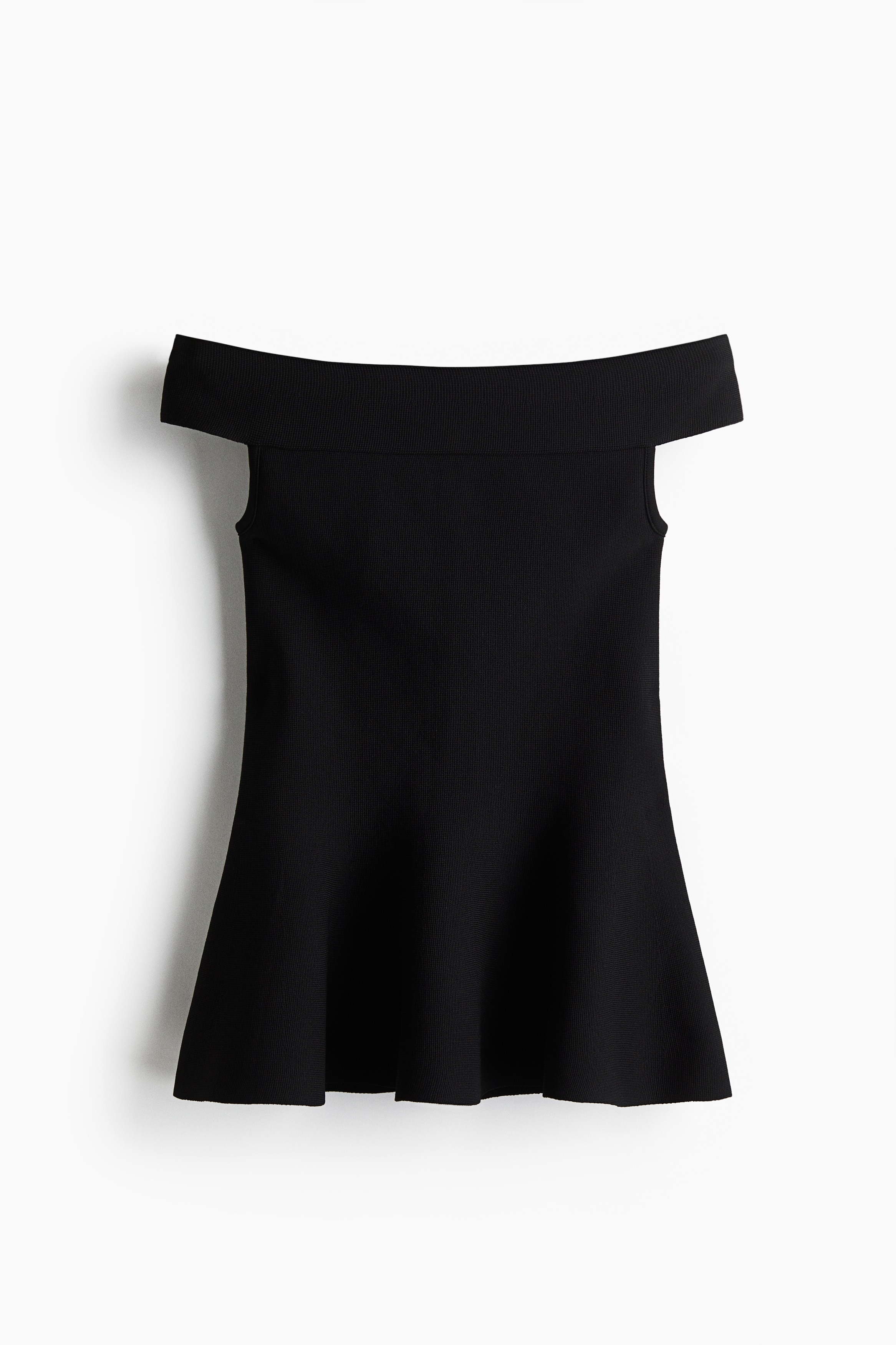 Camisola peplum com ombros descobertos - Preto/Creme