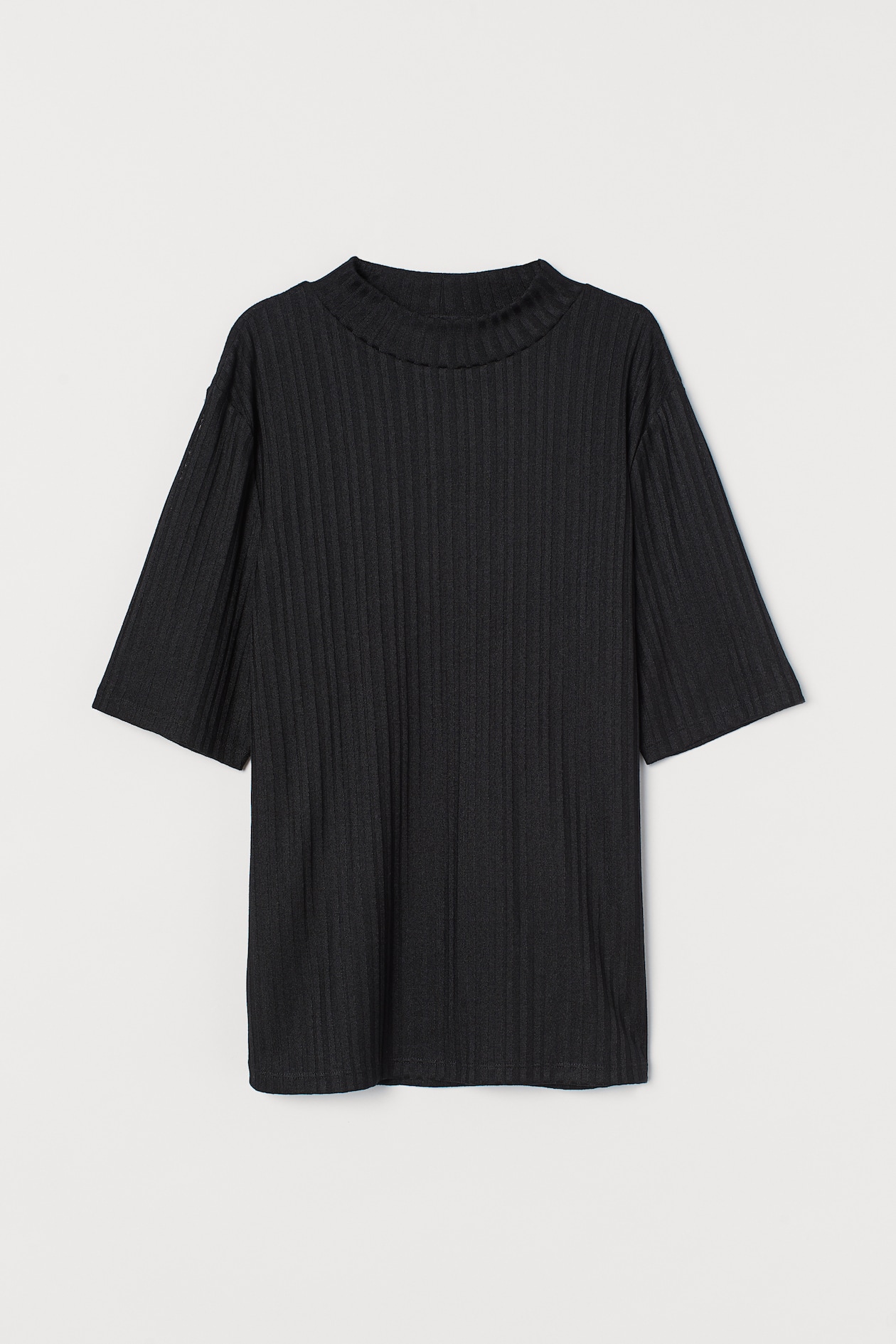 H&M+ Mock-turtleneck Top - Mock Turtleneck - Short sleeve - Black ...