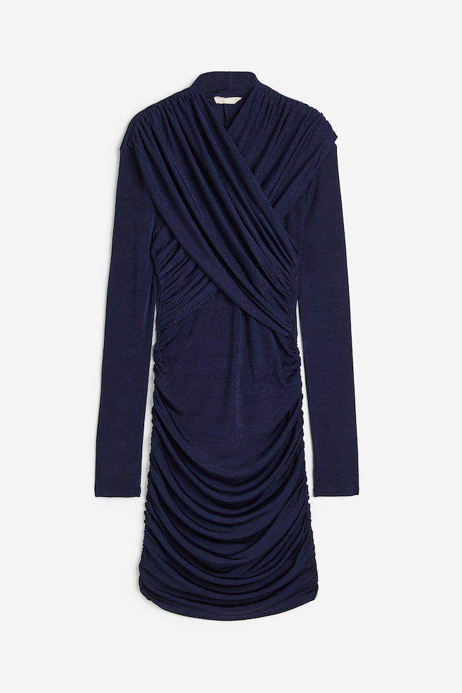 Robe en jersey à effet drapé - Bleu marine/Vert foncé/Bordeaux - 2