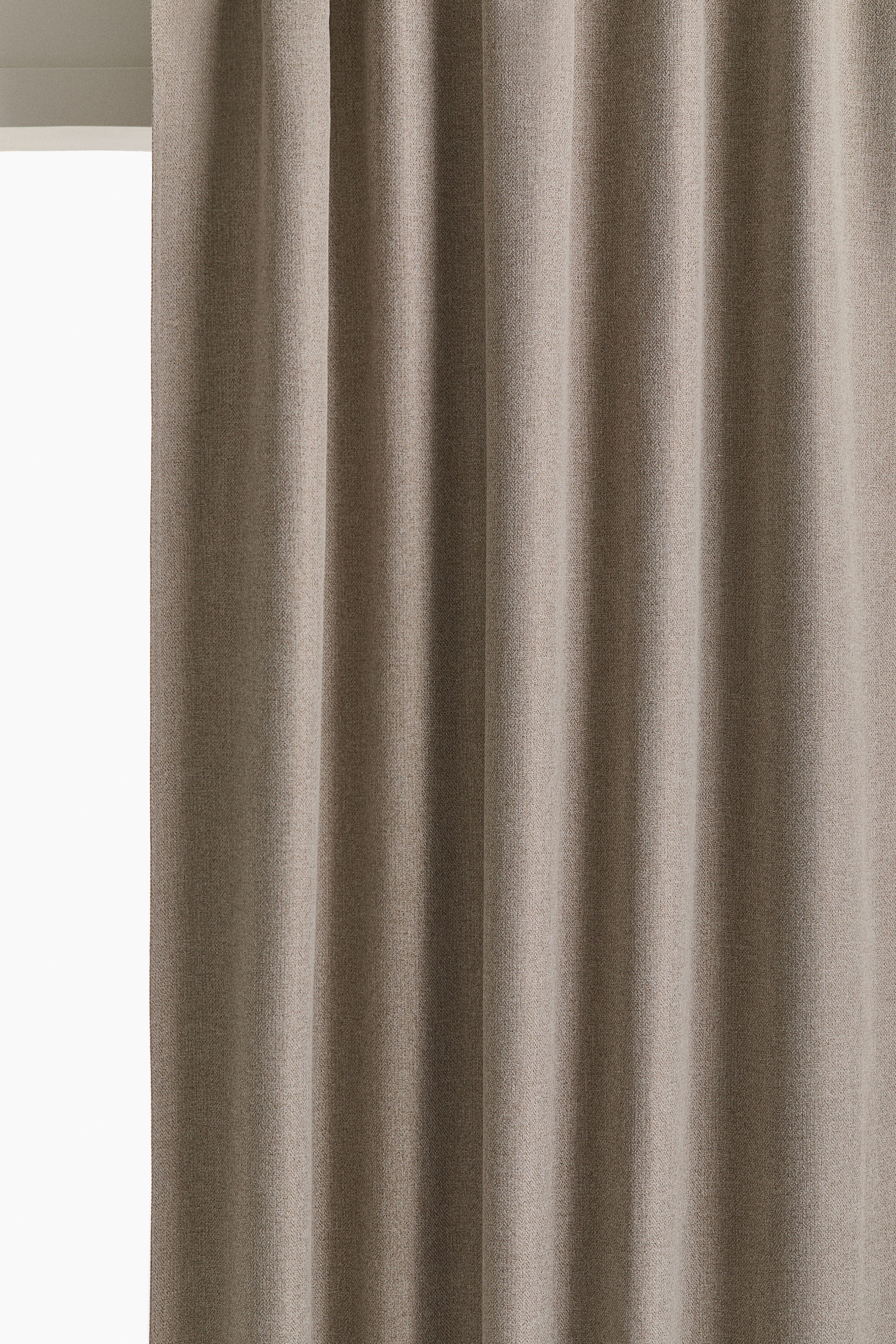 2-pack blackout herringbone curtain lengths - Beige marl/Light grey