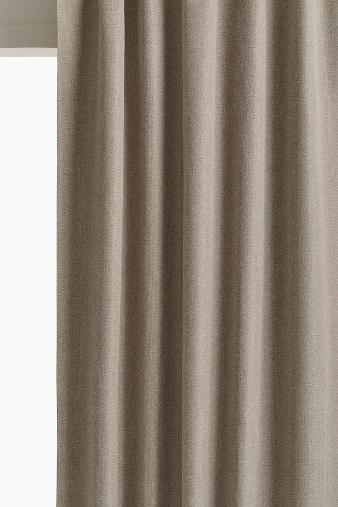 2-Pack Blackout Herringbone Curtain Panels - Beige melange/Light gray/Khaki green - 1