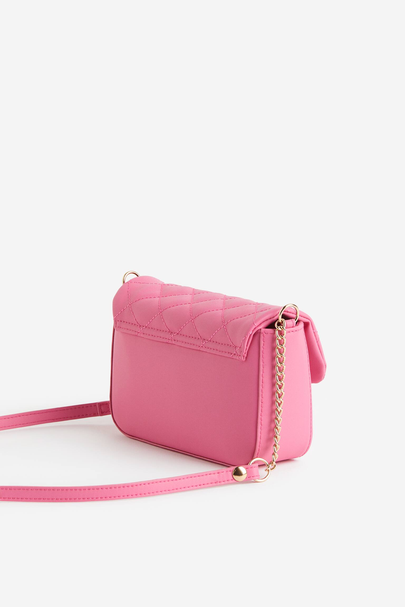 Quilted Shoulder Bag - Pink/Beige/Check/Gold colour/Powder pink - 3