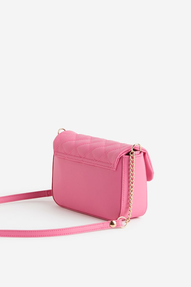 Quilted shoulder bag - Pink/Silver-coloured/Beige/Checked/Dark red - 3