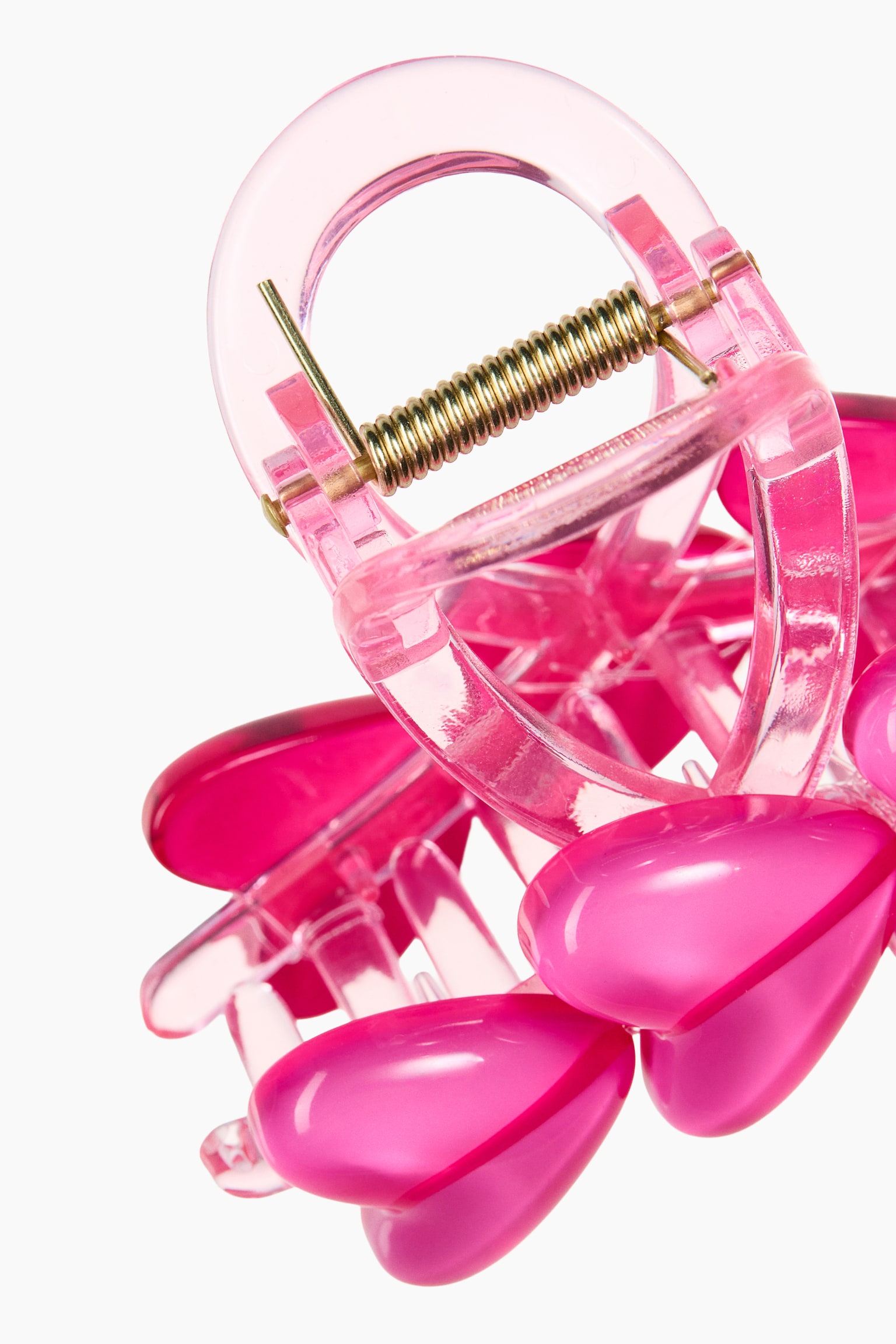 Heart-Detail Hair Claw - Pink/hearts - 3