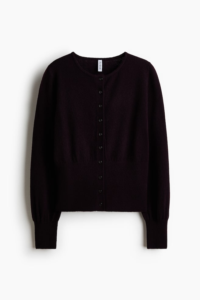 Fijngebreid vest - Donker aubergine/Zwart/Poederroze - 1