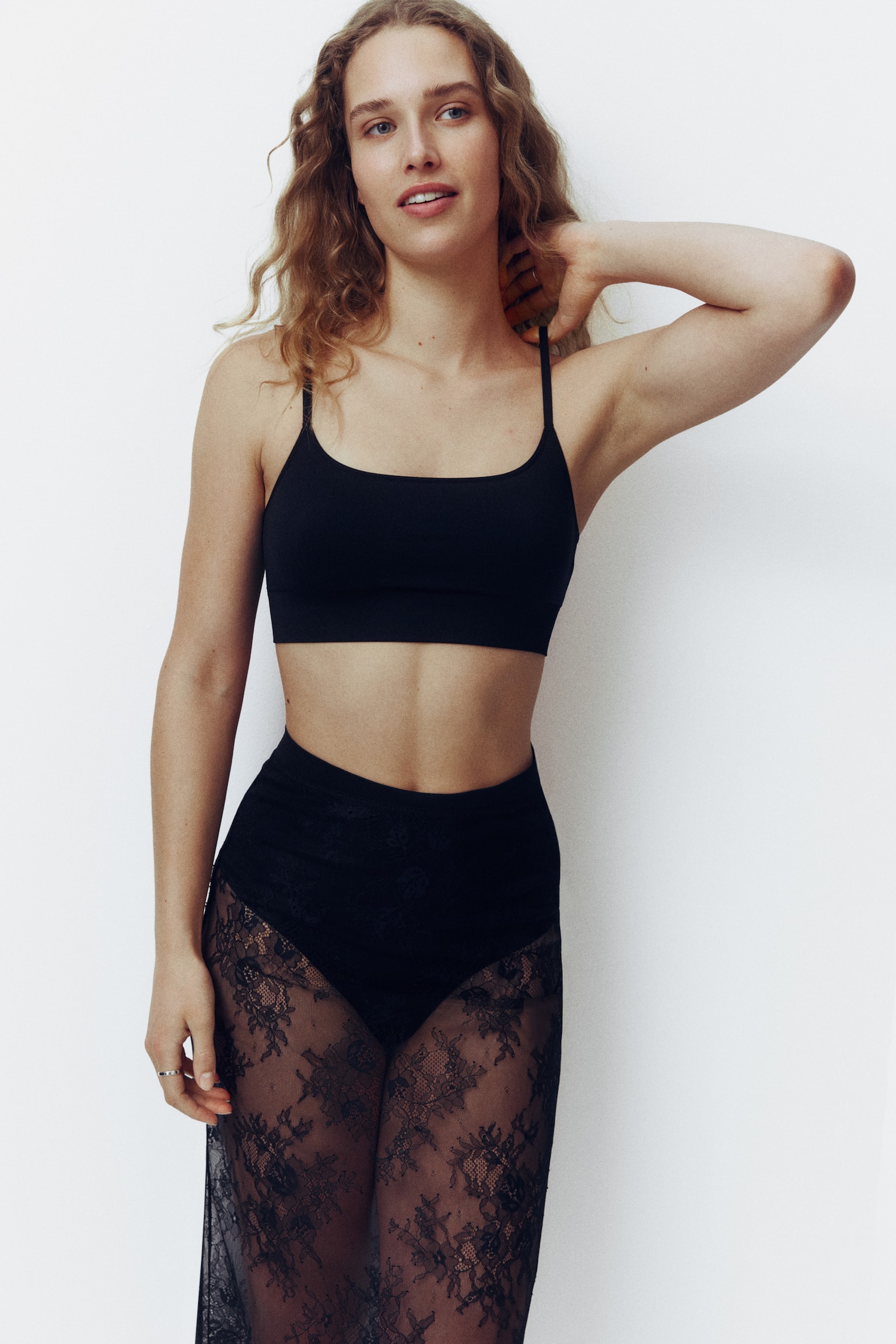 ברלט מרופד Seamless - שחור/לבן/בז' - 5