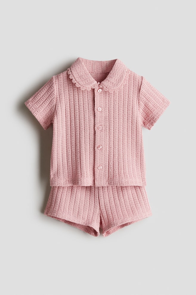 Conjunto de camisa e calções - Rosa - 1
