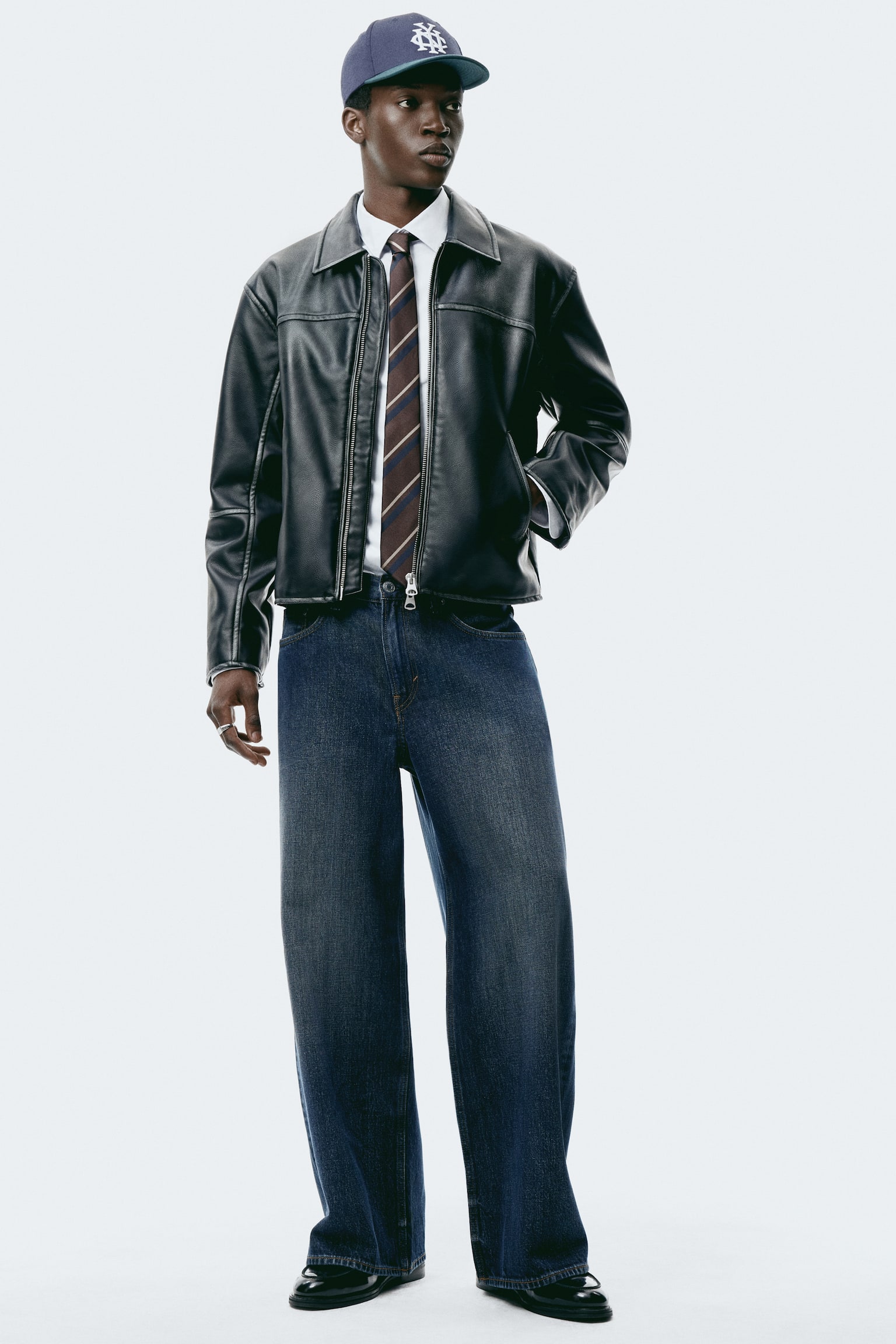 Wide Jeans - כחול ג'ינס כהה/כחול ג'ינס בהיר - 1