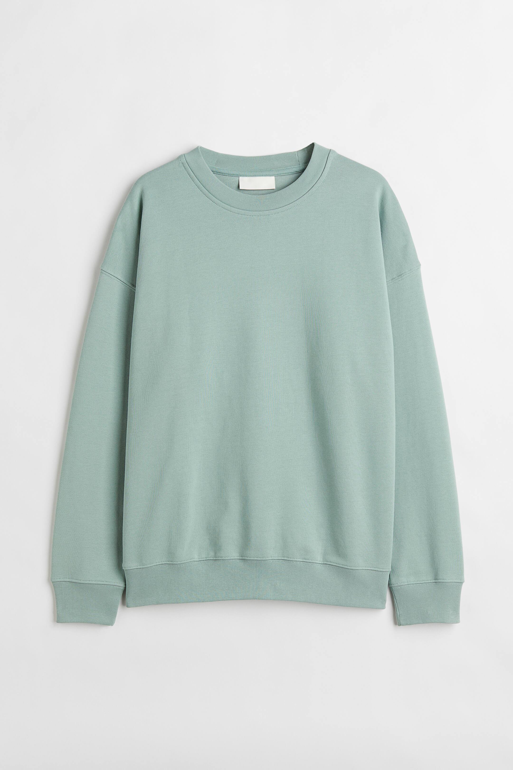View larger image: Oversized Fit Cotton sweatshirt - Light green - Men | H&M 1