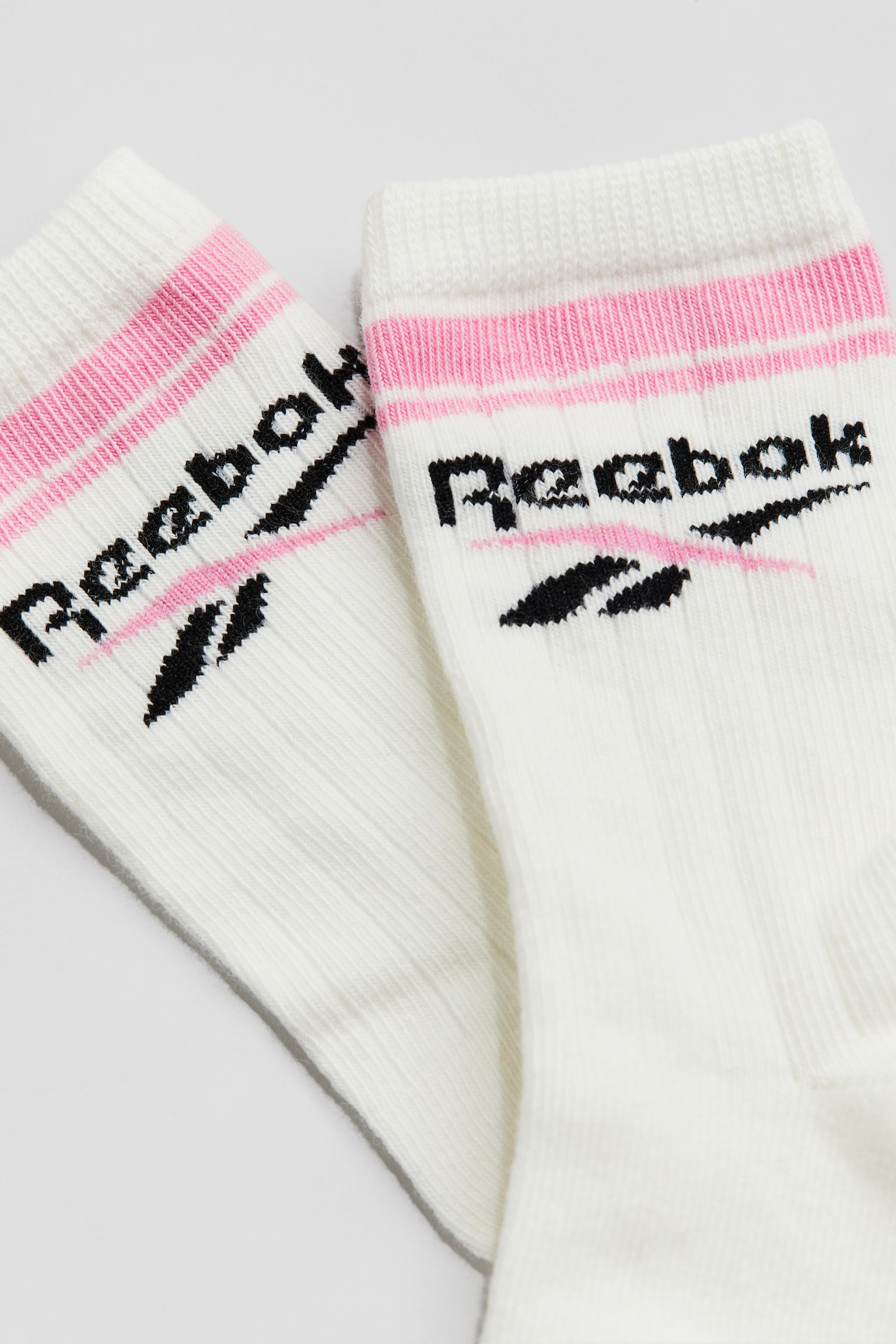 Motif-detail knee socks - White/Reebok - 2