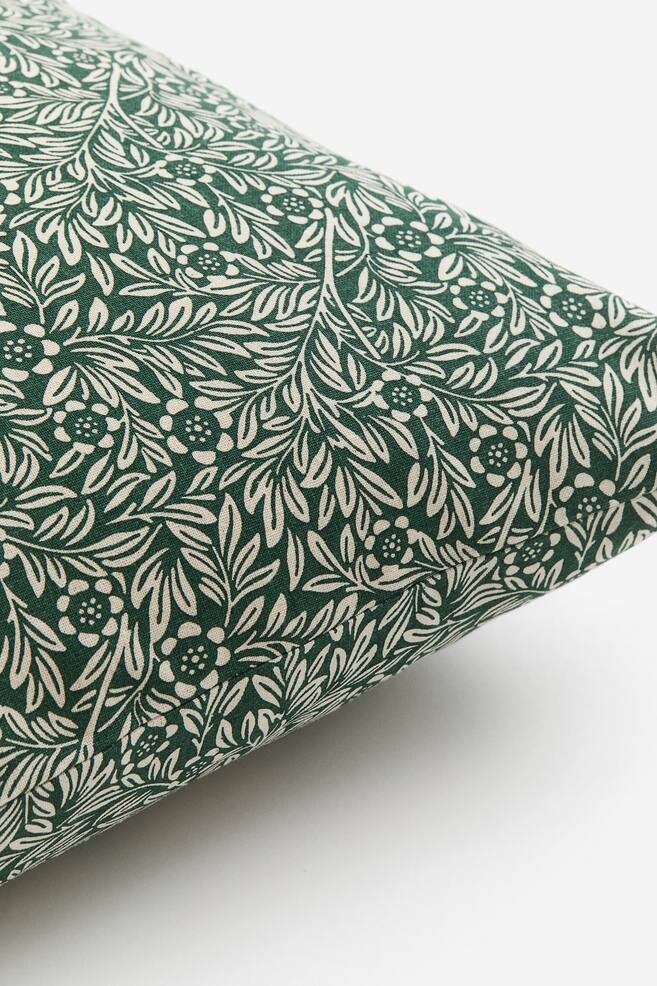 Patterned cushion cover - Green/Floral/Red/Floral - 2