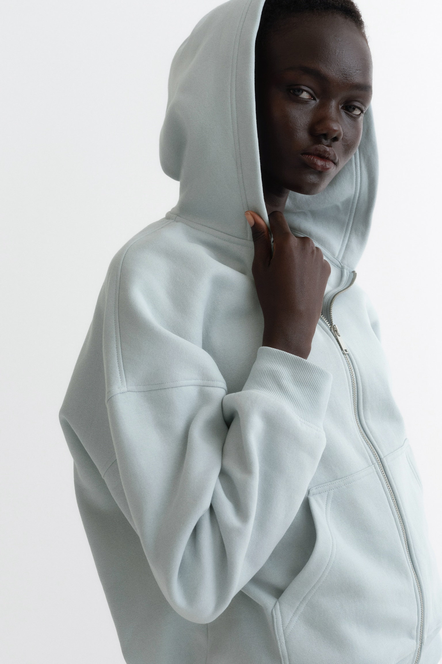 Rozpinana bluza z kapturem - Light blue/Czarny/Szary melanż/Ciemny brązowoszary - 5