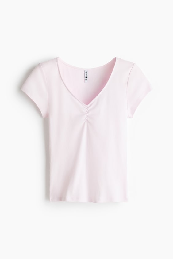 Женские топы H&M Ribbed V-Neck Top
