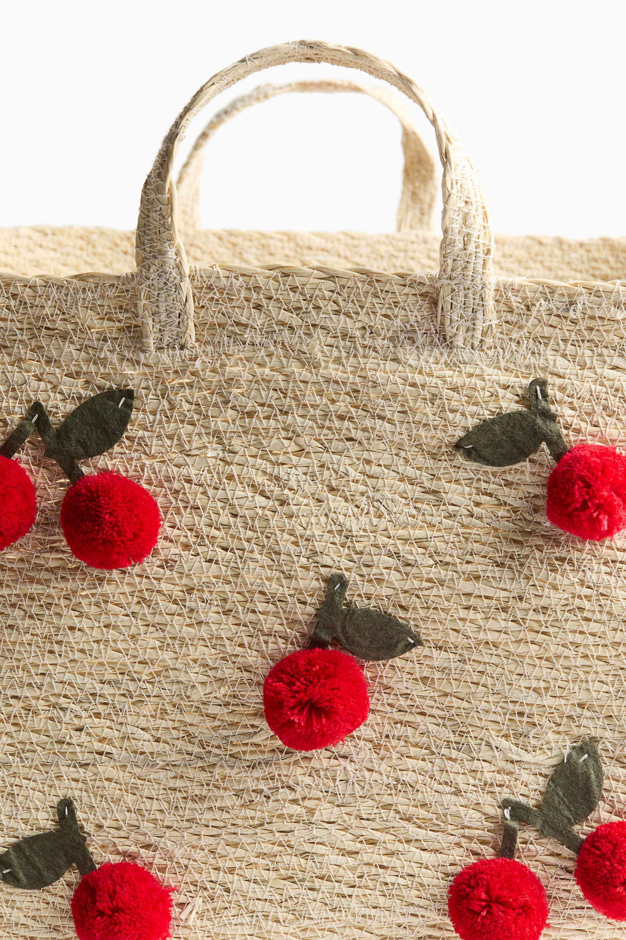 H&M Large Seagrass Storage Basket with Pompoms — фото 2