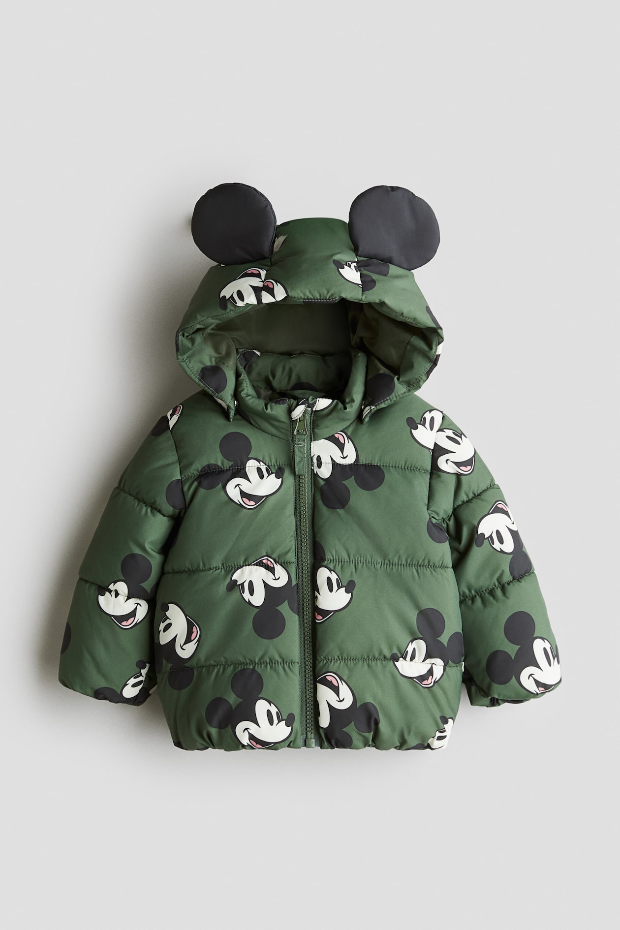 ディテールパファージャケット - ダークグリーン／ミッキーマウス | H&M JP
