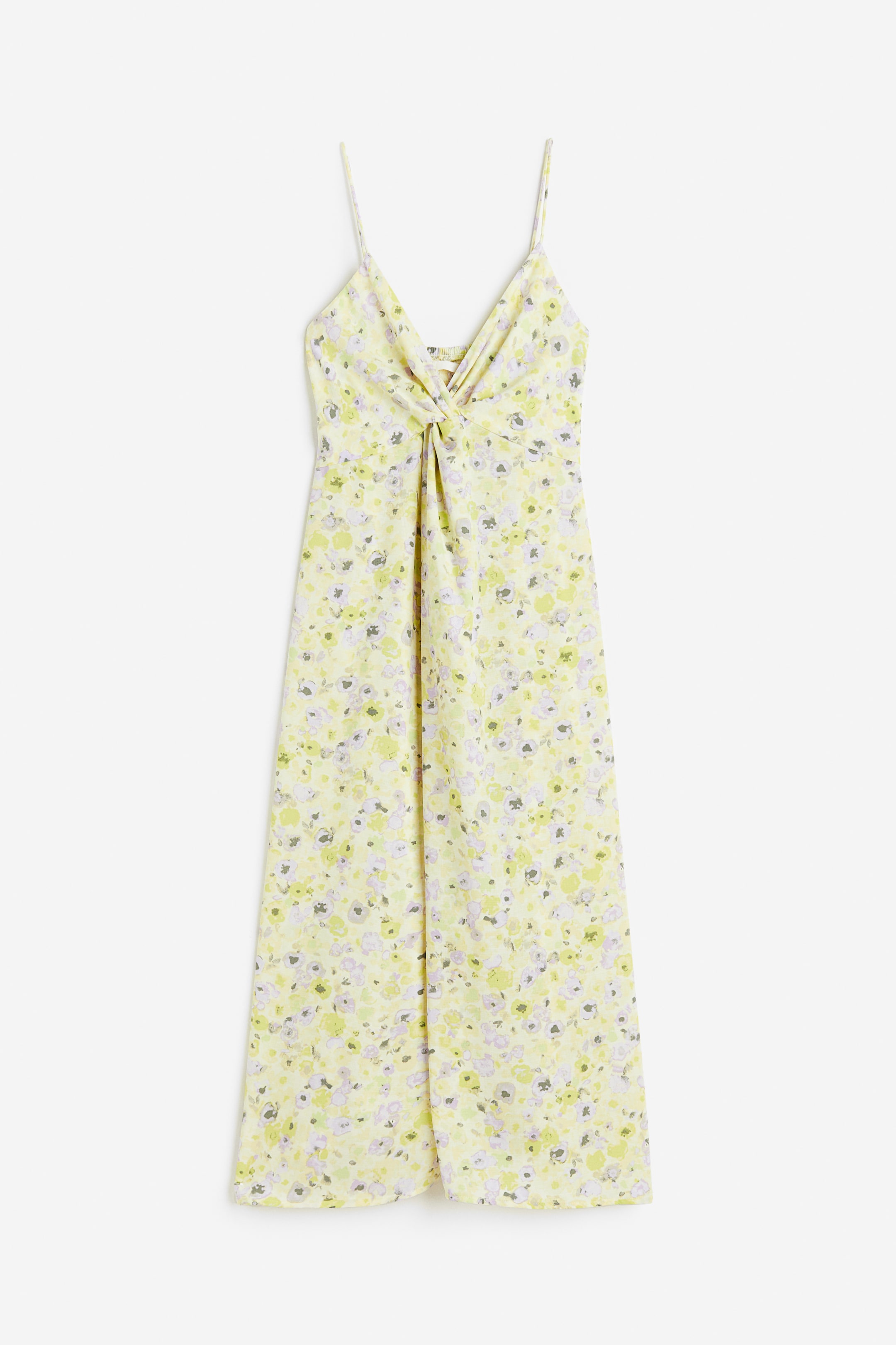 V-neck Dress - Light yellow/floral - Ladies | H&M US