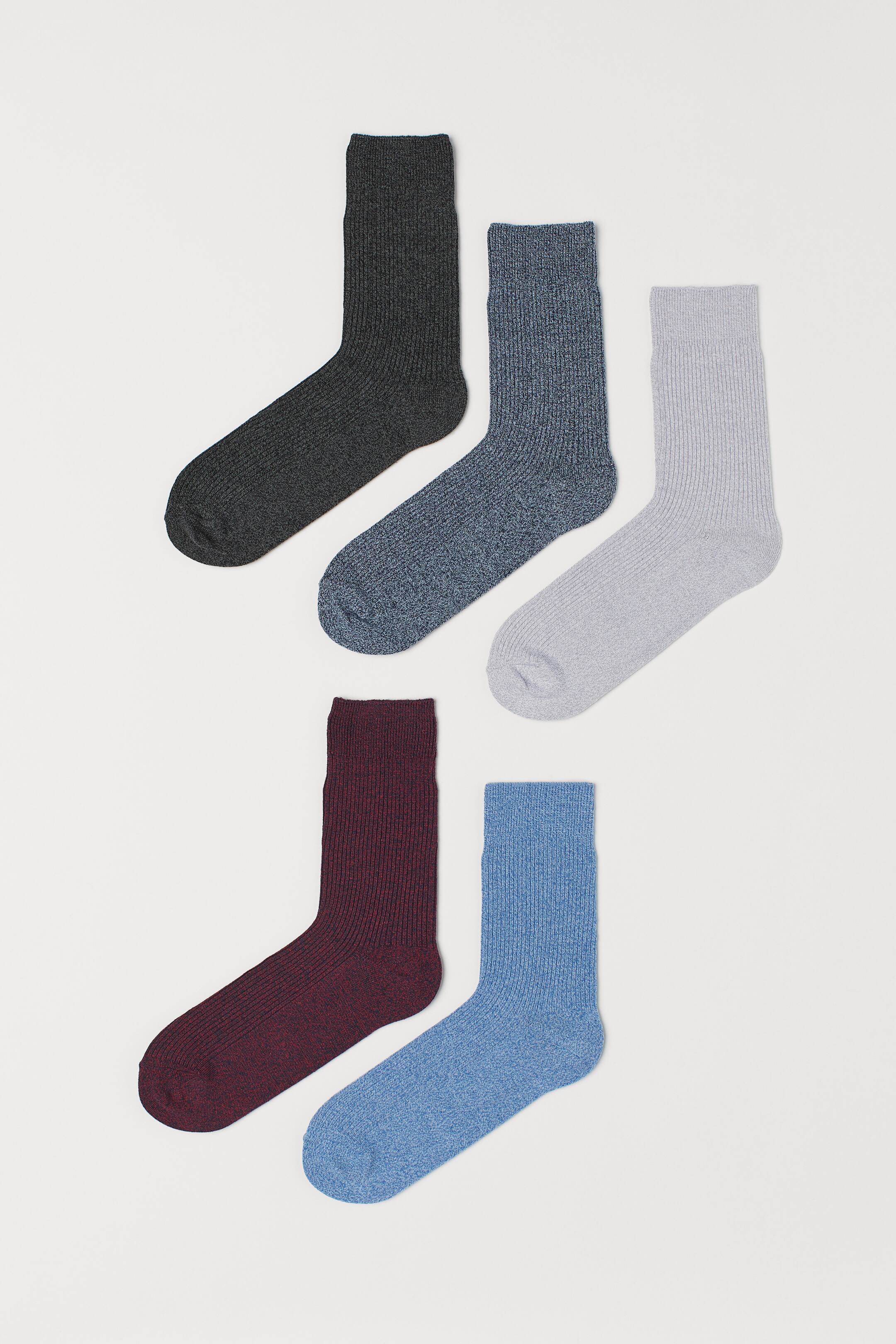 Größeres Bild ansehen: 5er-Pack Strümpfe - Dunkelgrau/Meliert - Men | H&M DE 1