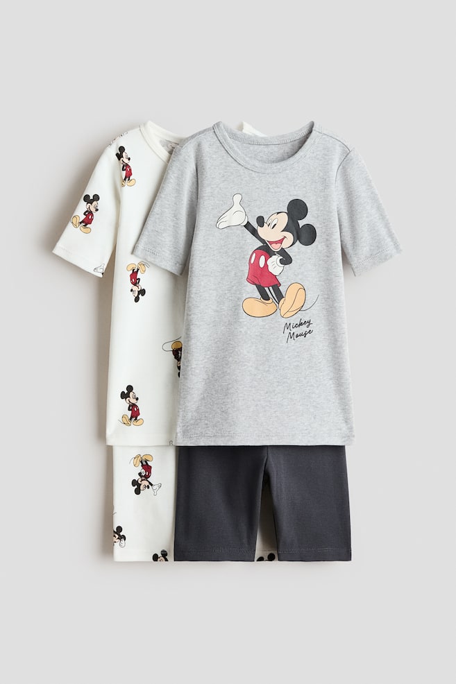 2-Pack Snug-Fit Cotton Pajamas - Gray/Mickey Mouse - 1