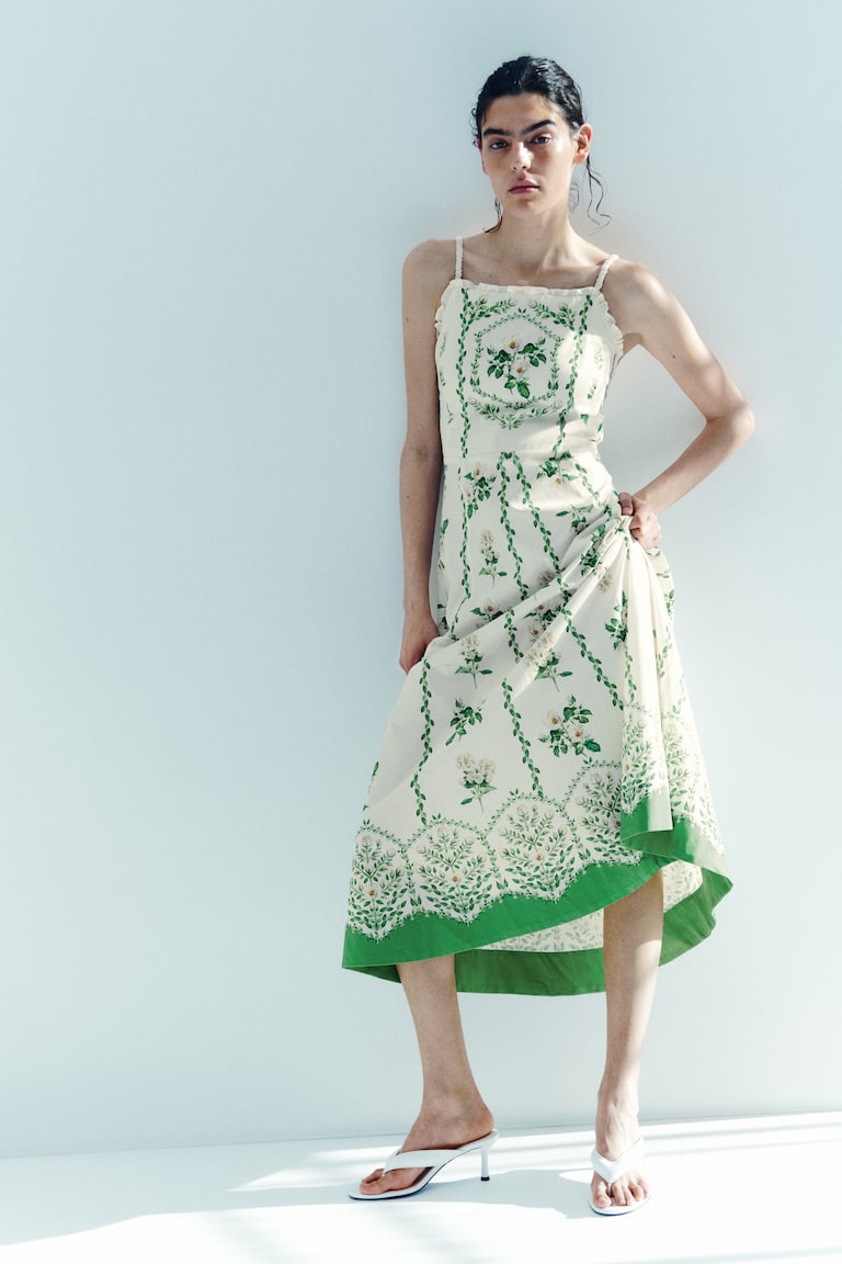 white christmas dresses Jeweled Button Denim Cotton Dress M