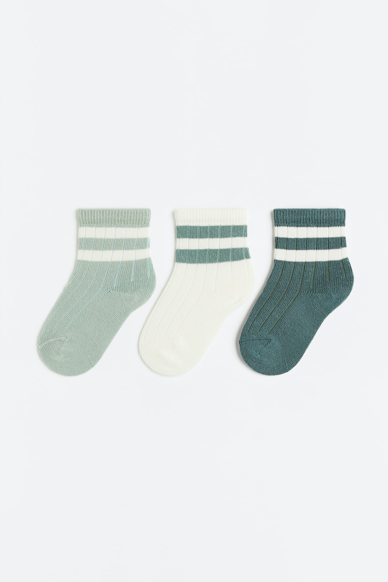 3-pack Socks - Dark green/Stripe - 1