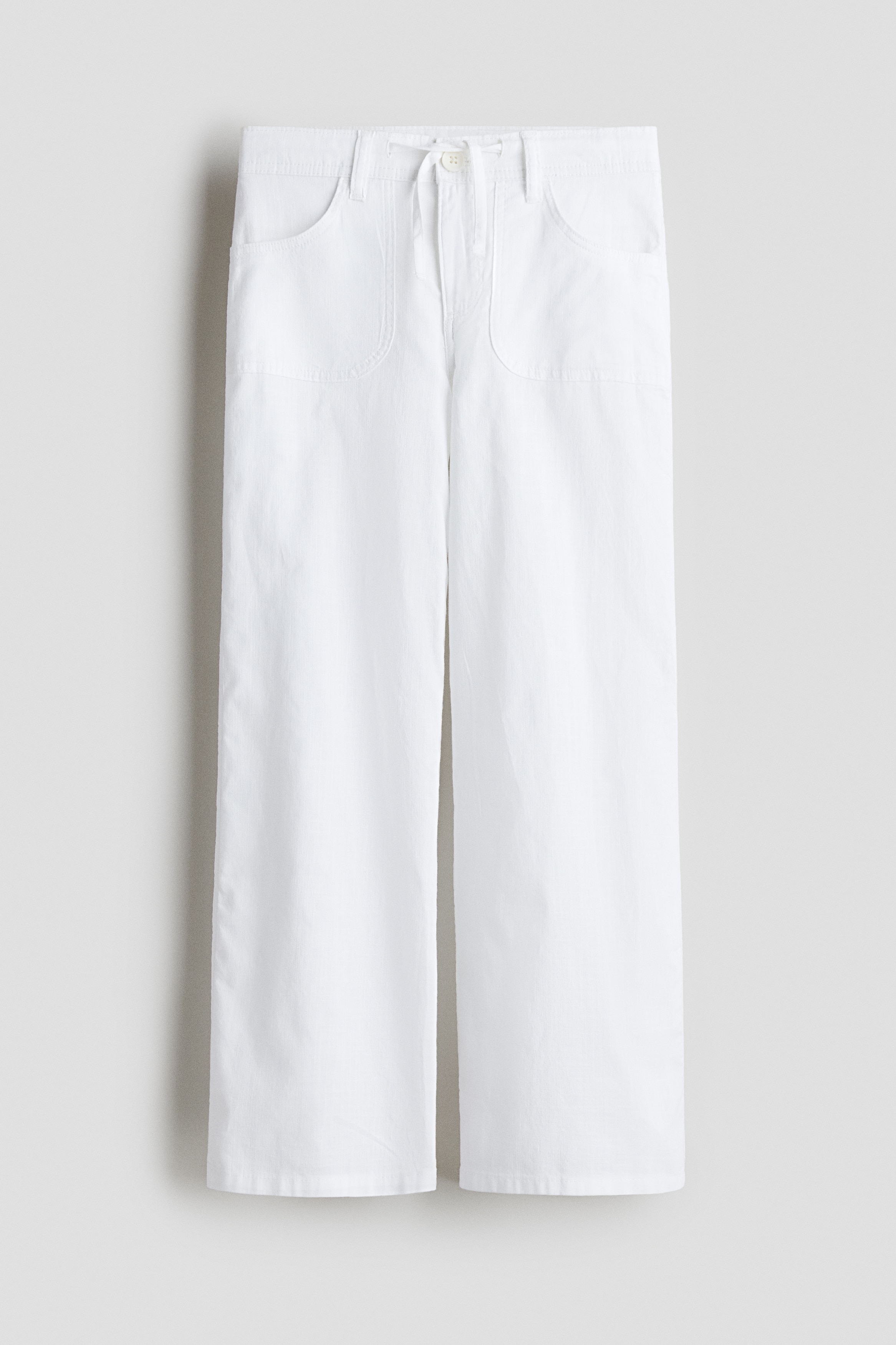 Wide-Leg Cotton Pants - White - Kids | H&M US